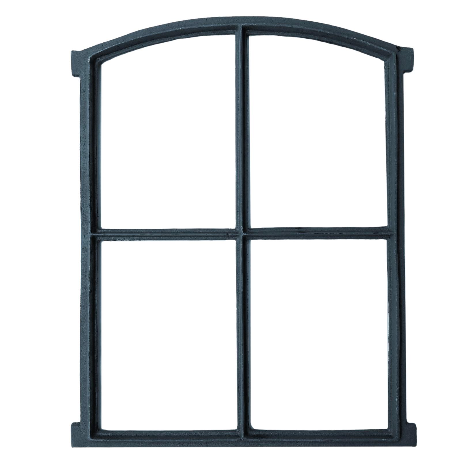aubaho-F02B-G-88 Fenster grau Stallfenster Eisenfenster Scheunenfenster Eisen 64cm Antik-Stil (h)