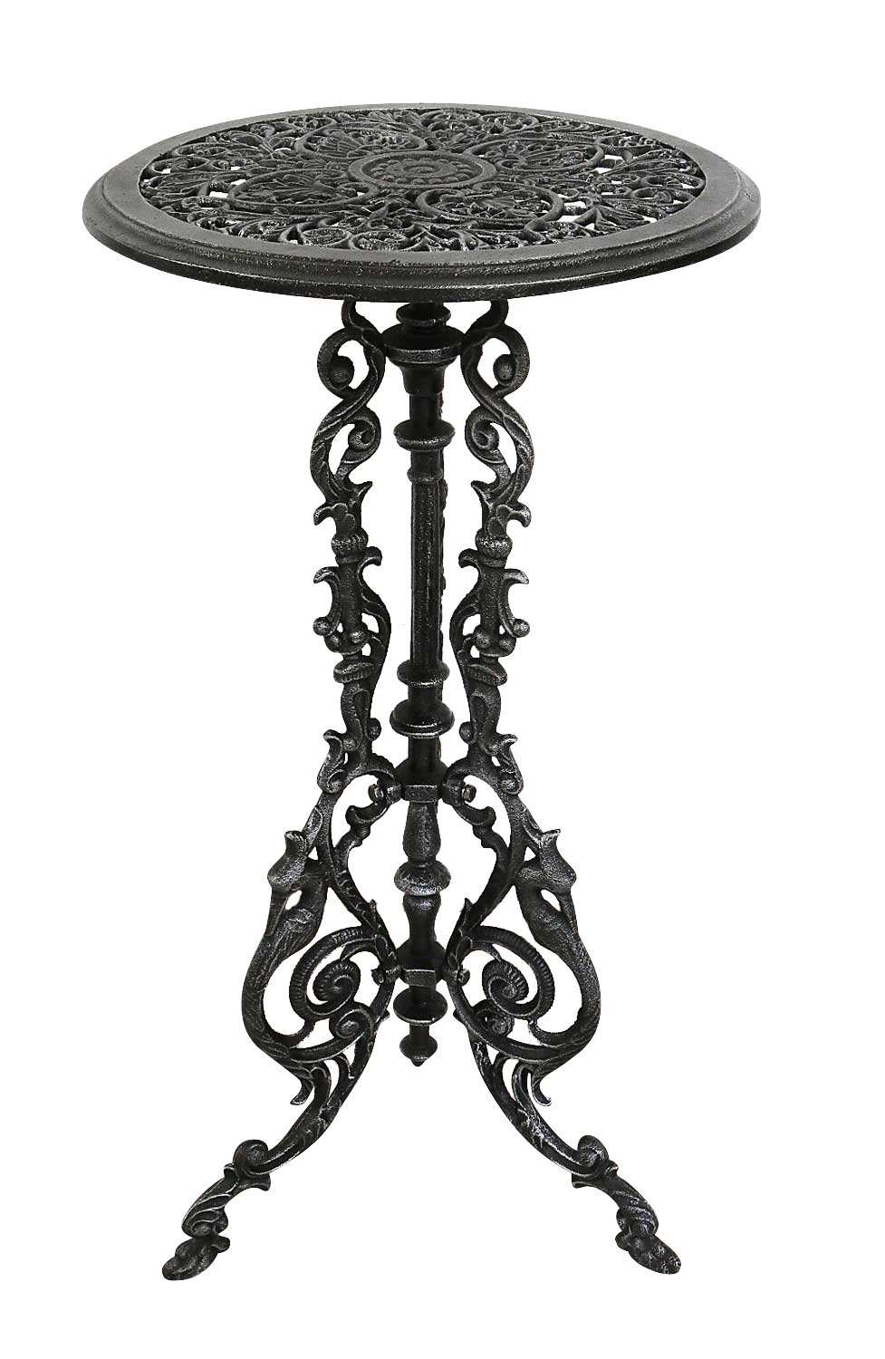 MB-903-1 Gartentisch Eisen 72cm Tisch Beistelltisch Antik-Stil Farbe silber-schwarz