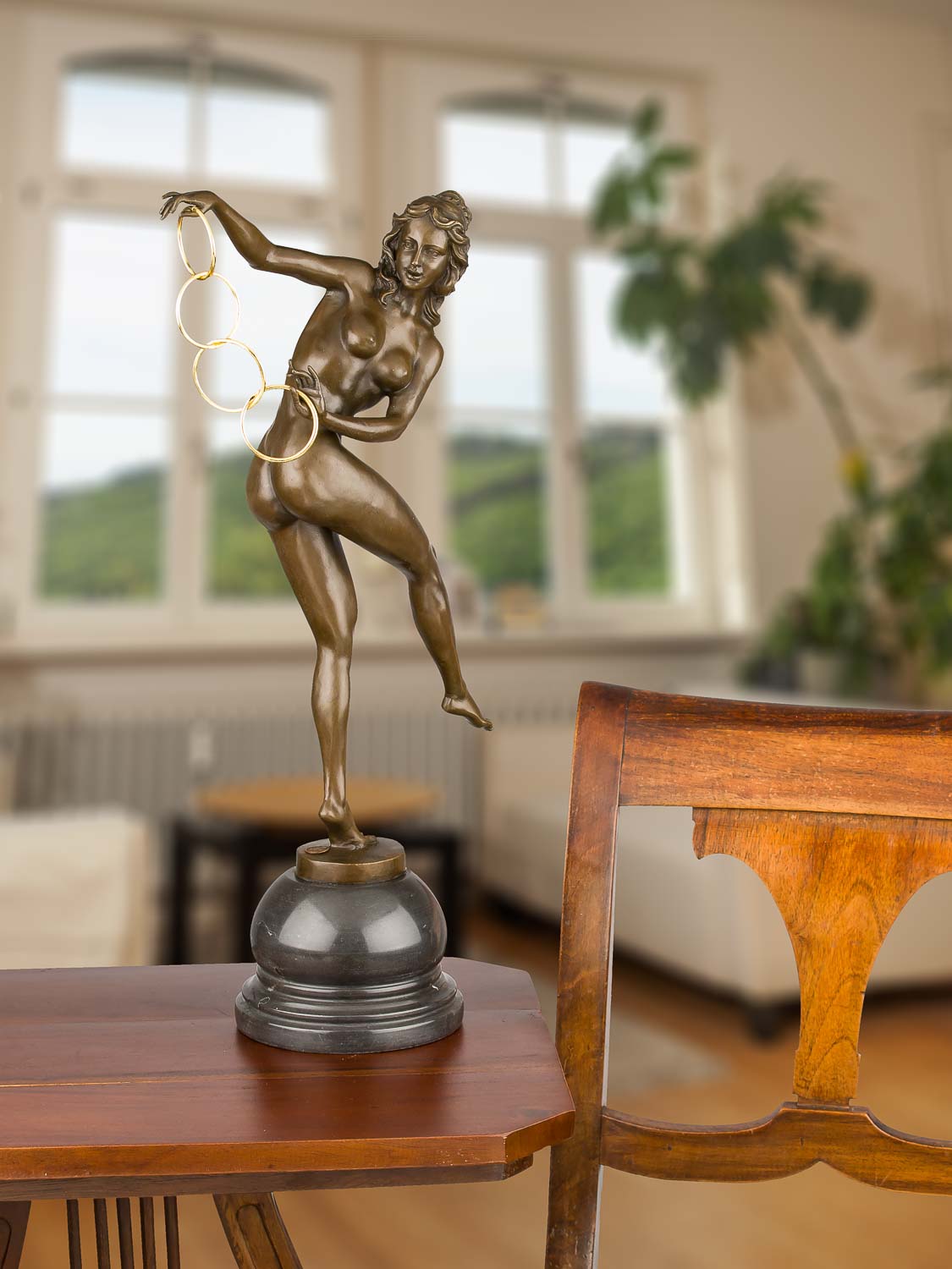 BJ-5-06 Bronzeskulptur erotische Kunst Erotik im Antik-Stil Bronze Figur Statue 53,5 cm