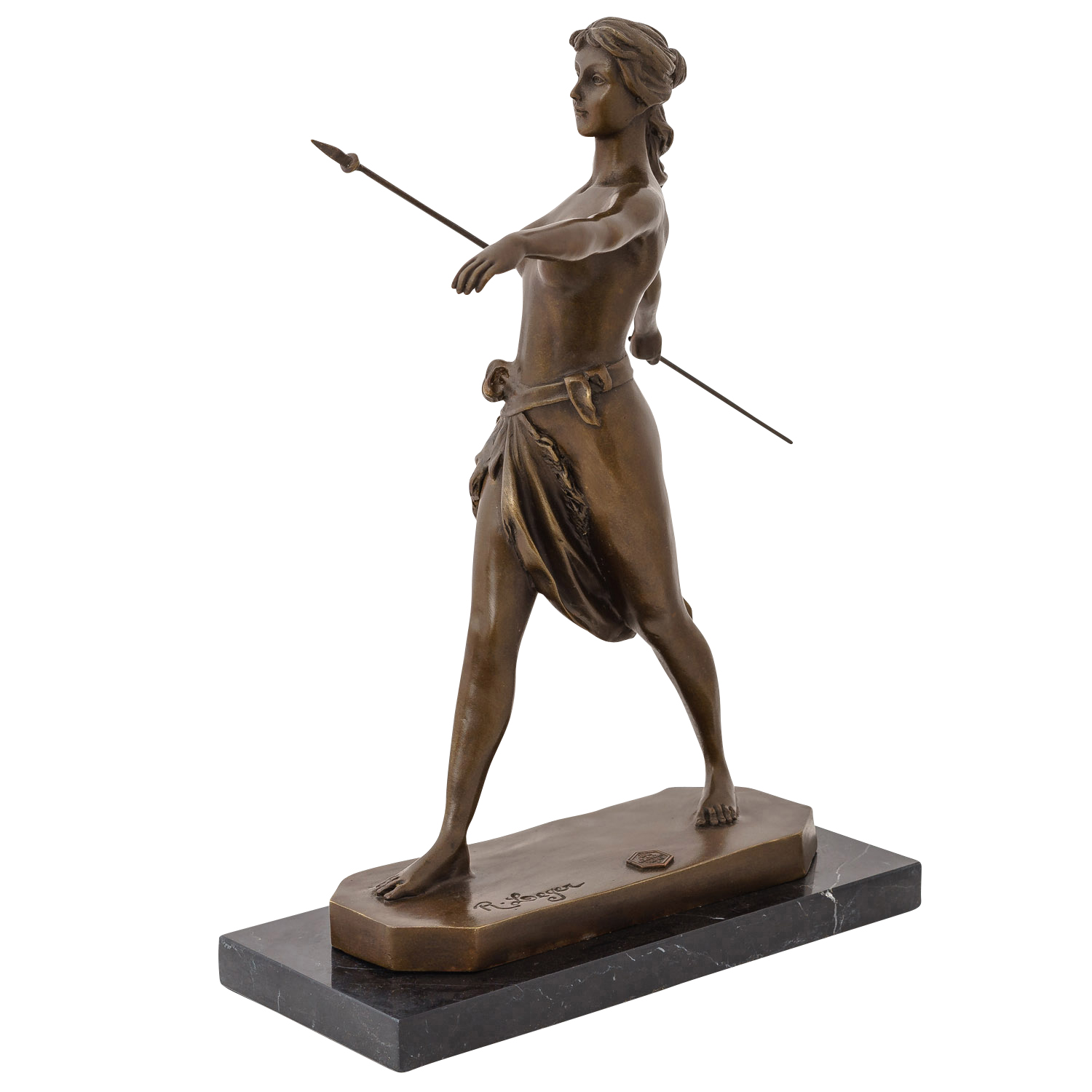 BE-66-4 Bronzeskulptur Skulptur Amazone Kriegerin Bronze Figur Statue Antik-Stil 30cm
