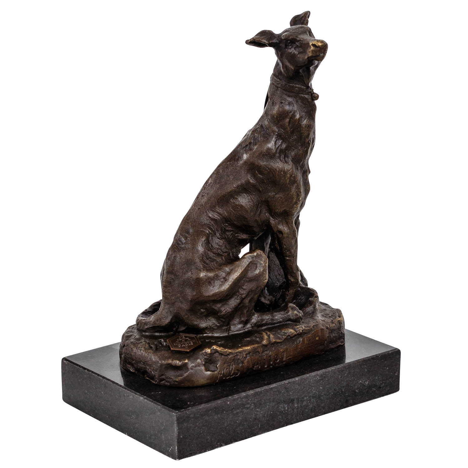 FA-64-2 Bronzeskulptur Windhund im Antik-Stil Bronze Figur 20cm