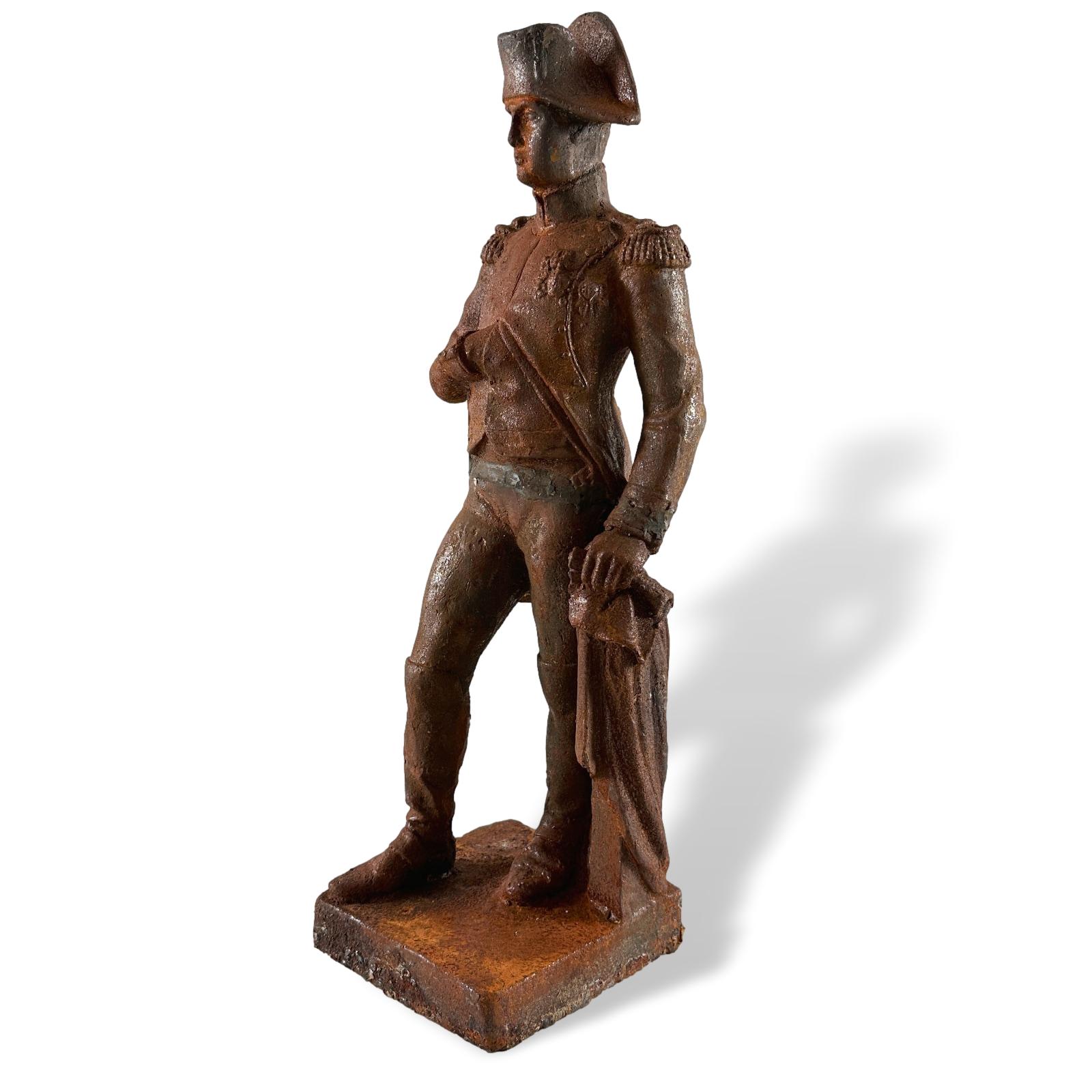 aubaho-TUB71-5 Skulptur Napoleon Garten Figur Statue Eisen Rost Dekoration 57cm Antik-Stil