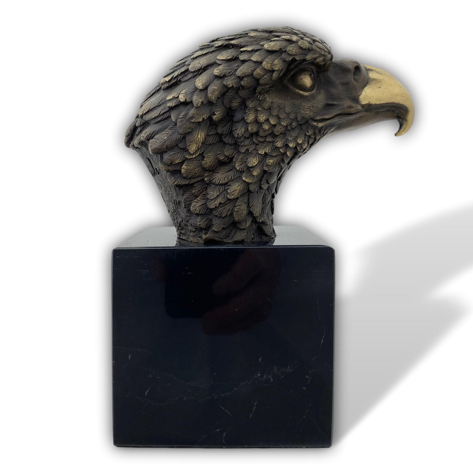 Bronzeskulptur Adler Büste Bronze Figur Statue im Antik-Stil 21cm