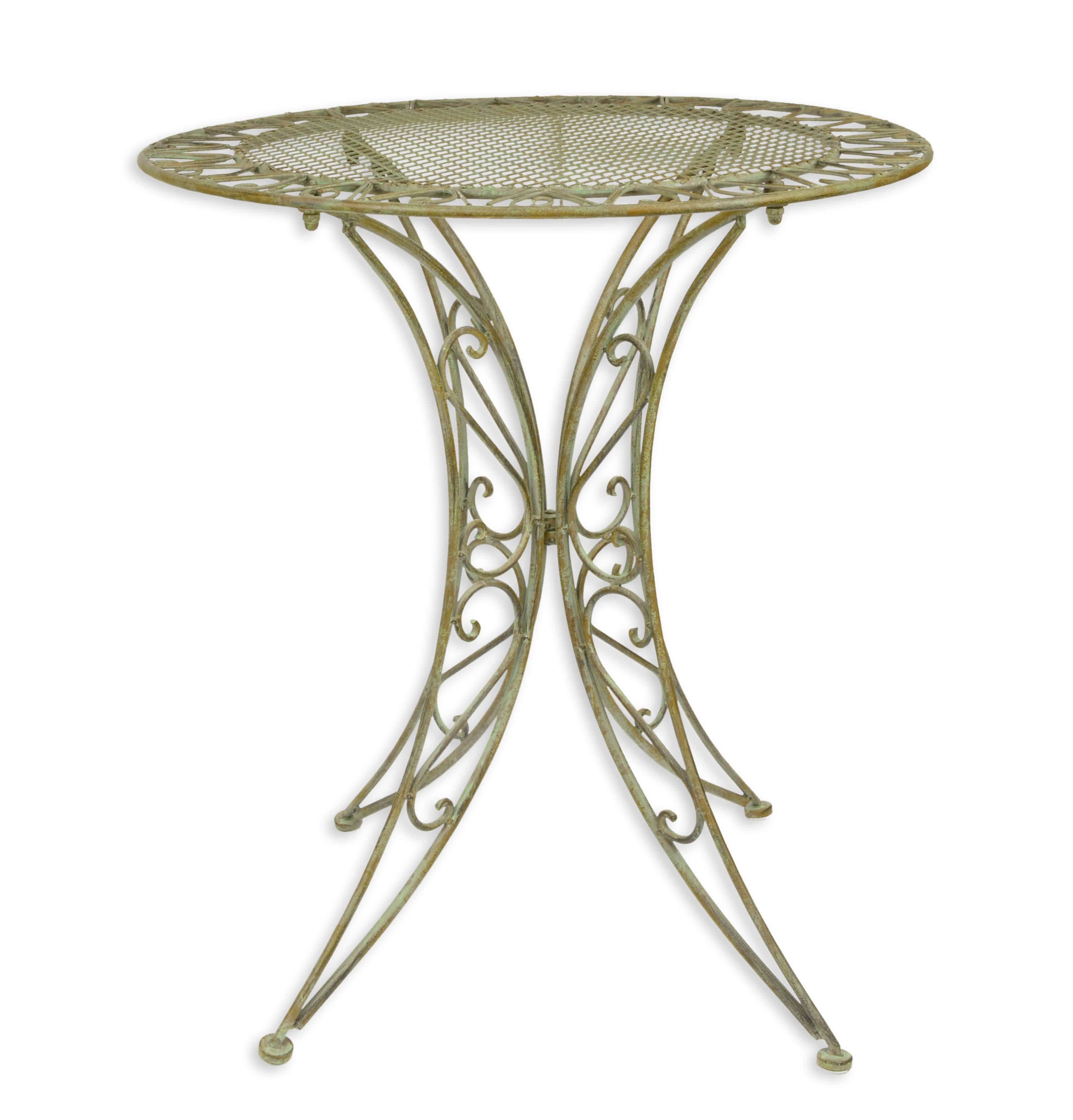 A round iron table - weathered green replica retro design decoration
