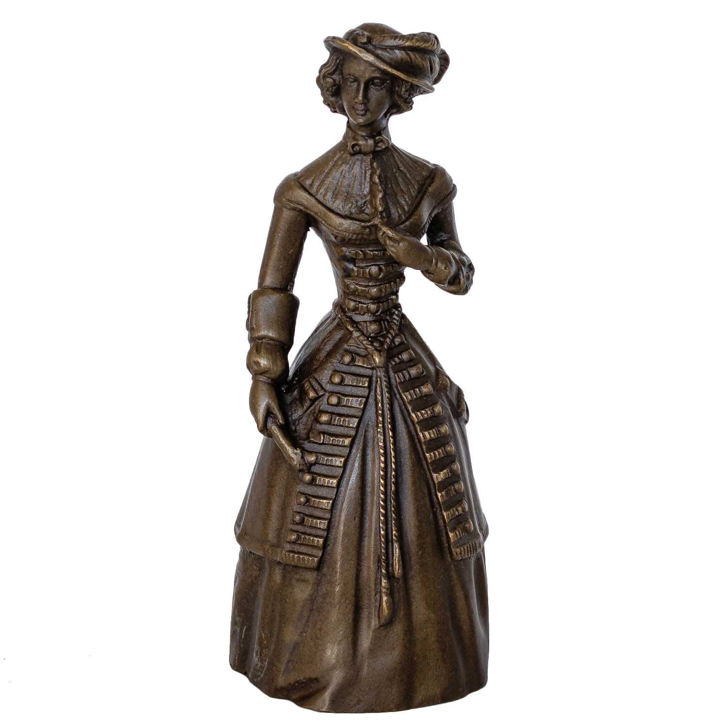 KF-38-1 Bronzeskulptur Tischglocke Glocke Frau im Antik-Stil Bronze Figur Statuen 14cm