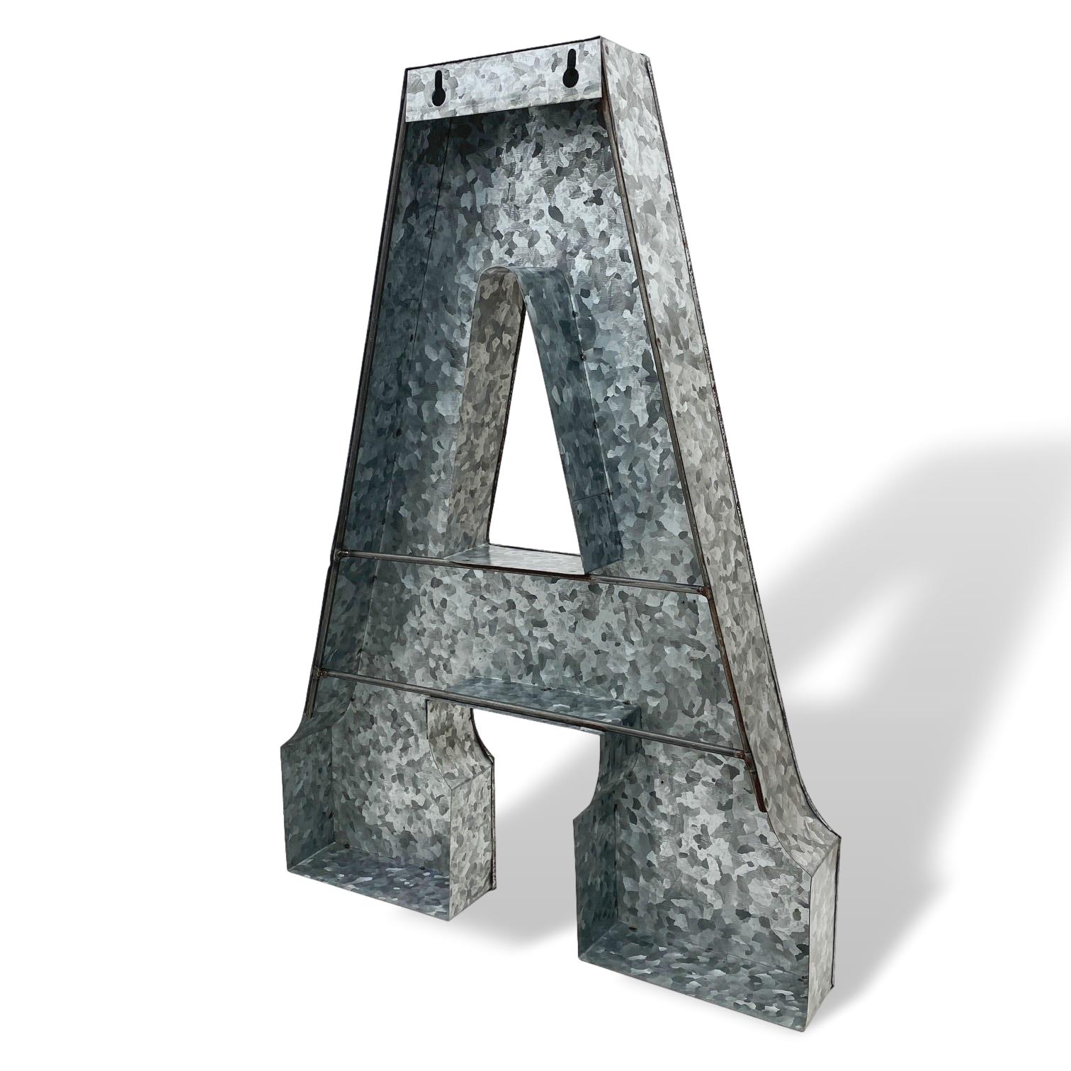 XXL Buchstabe A Zink Metall 52cm Dekoration Garten 3D