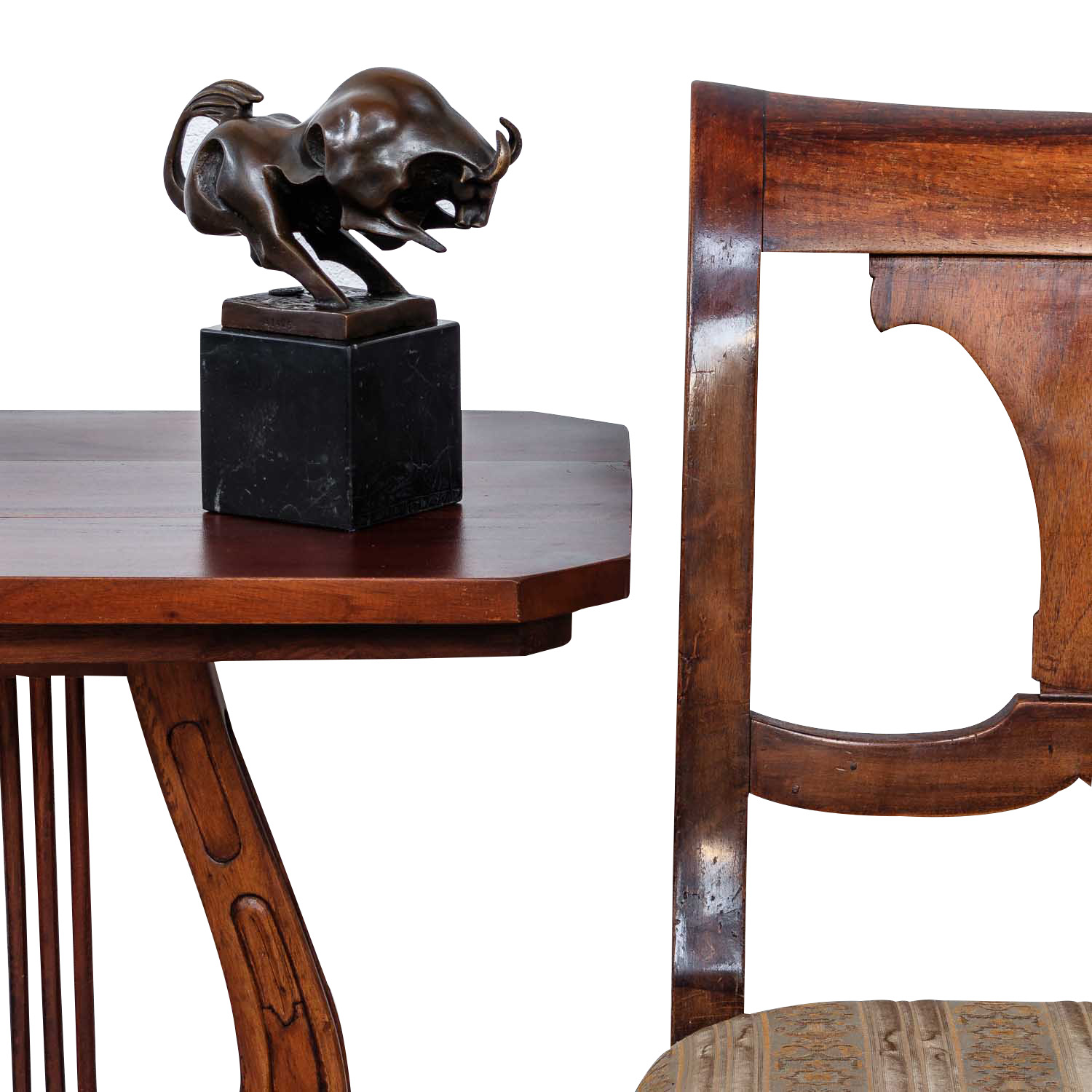 UP-85-6 Bronzeskulptur Bulle Ochse Kuh Stier im Antik-Stil Bronze Figur Statue 20cm
