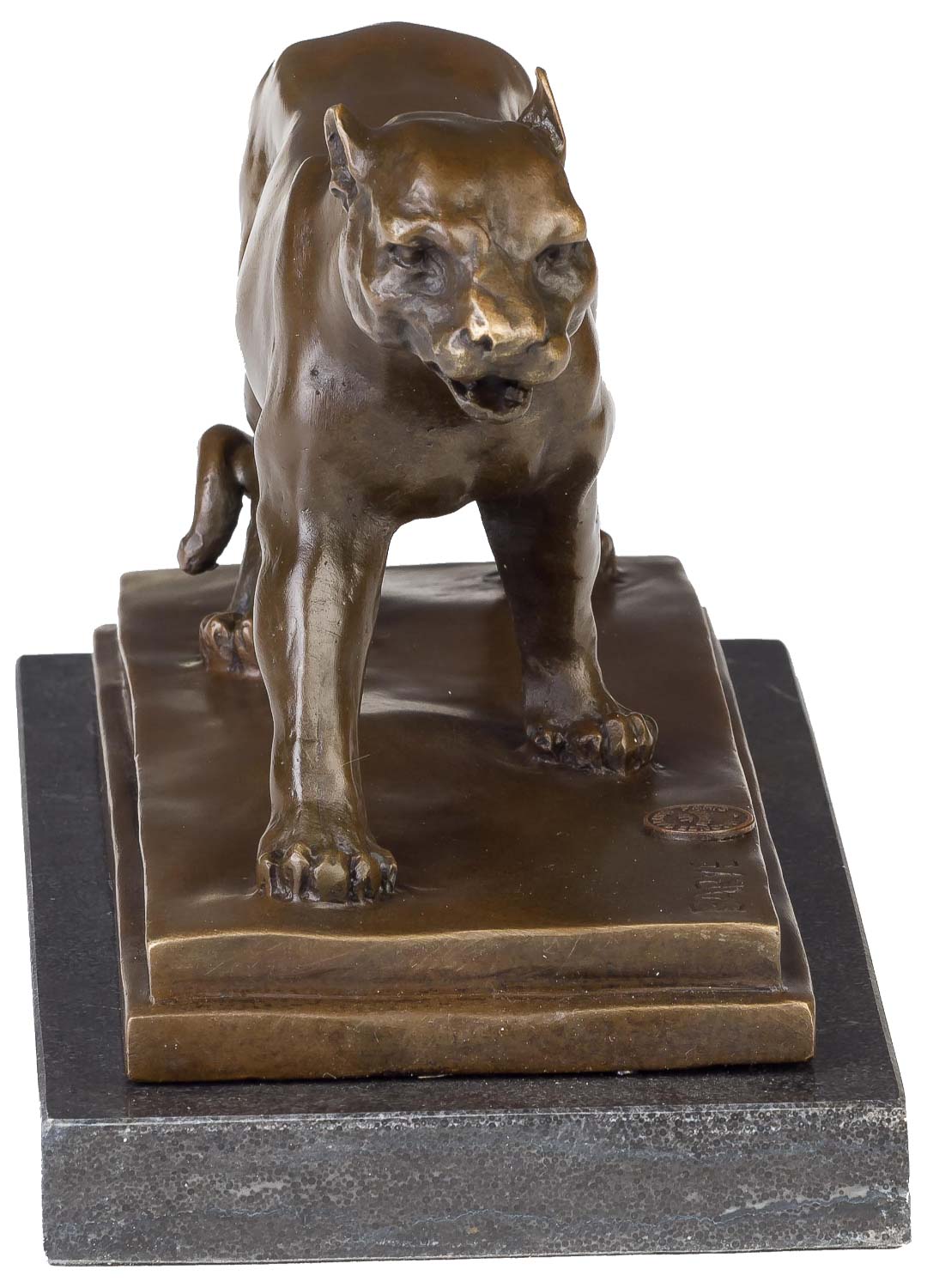 BR-119-04 Bronzeskulptur Raubkatze im Antik-Stil Bronze Figur Statue - 24cm