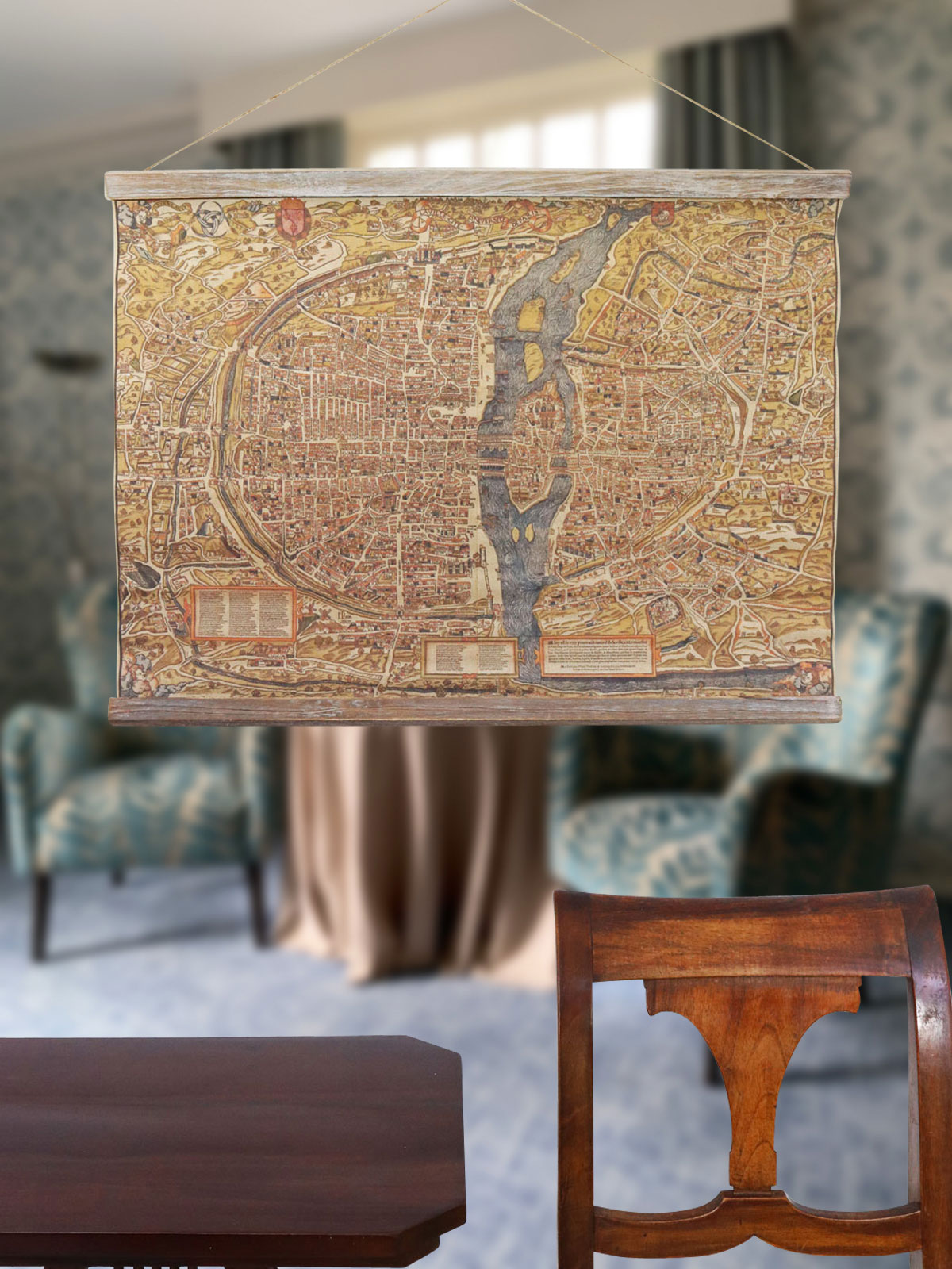 SJ-6-9 Landkarte Weltkarte historische Karte Wandkarte Antik-Stil Paris Frankreich