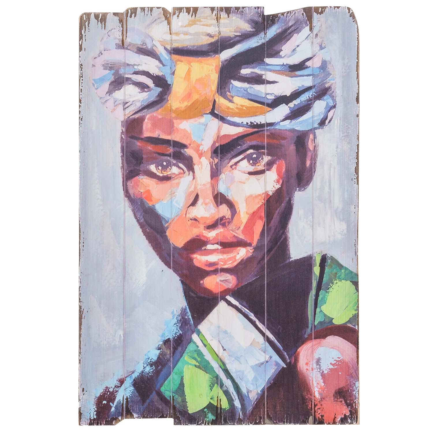SK-62-5 2x Bild Wandtafel Holzbild Wandbild Massai Person Afrika Holz Antik-Stil 90cm
