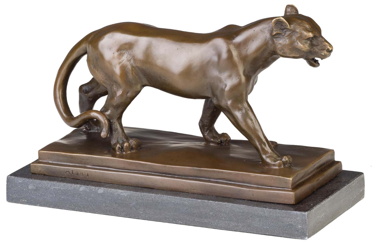 BR-119-02 Bronzeskulptur Raubkatze im Antik-Stil Bronze Figur Statue - 24cm