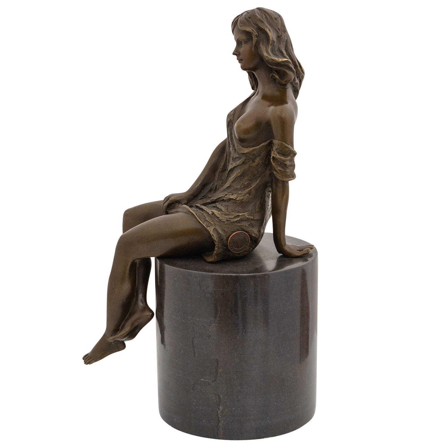 Bronzeskulptur Erotik erotische Kunst Frau im Antik-Stil Bronze Figur 27cm