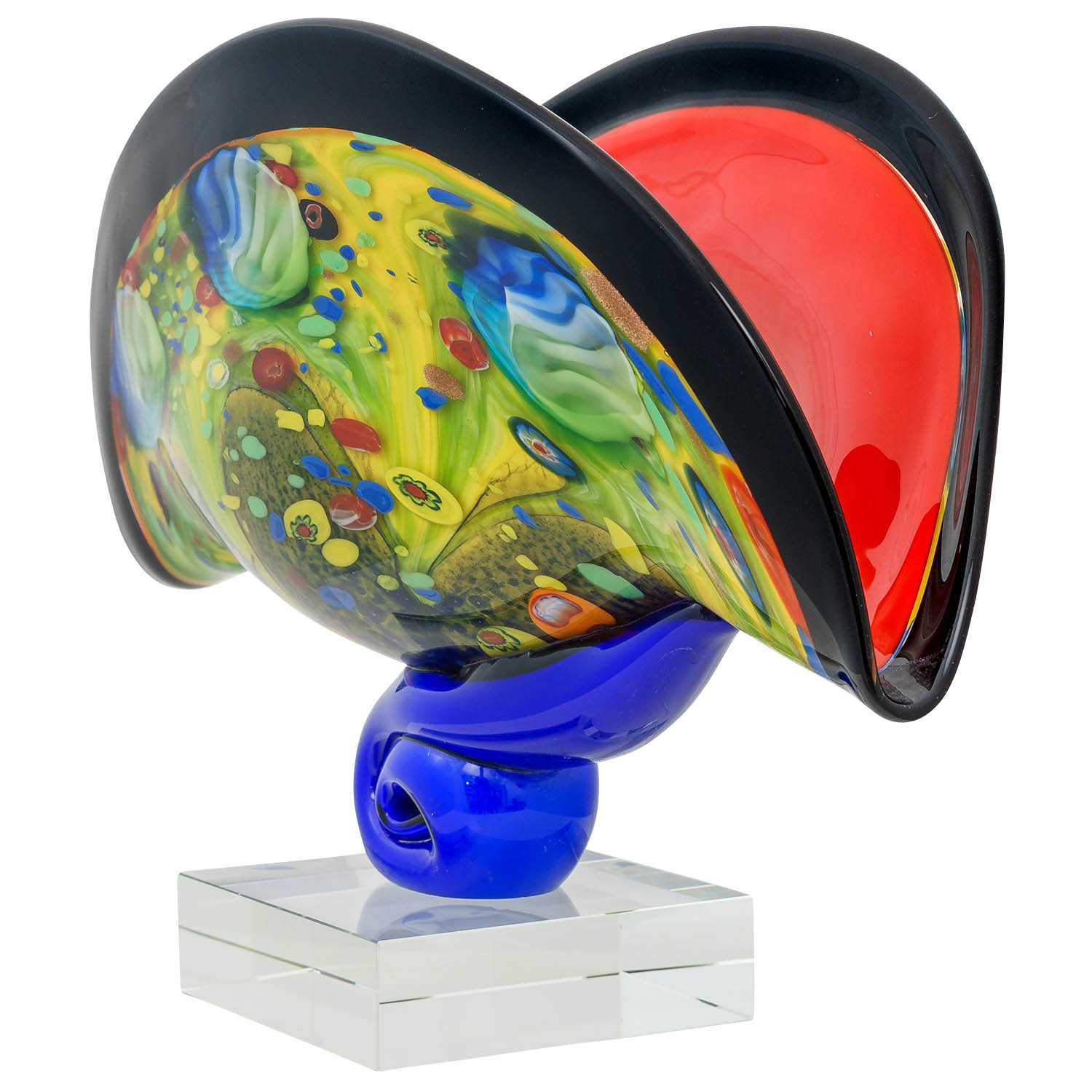 GL226-4 Glasschale im Italien Murano antik Stil Breite 43cm 6kg Glas Schale glass bowl