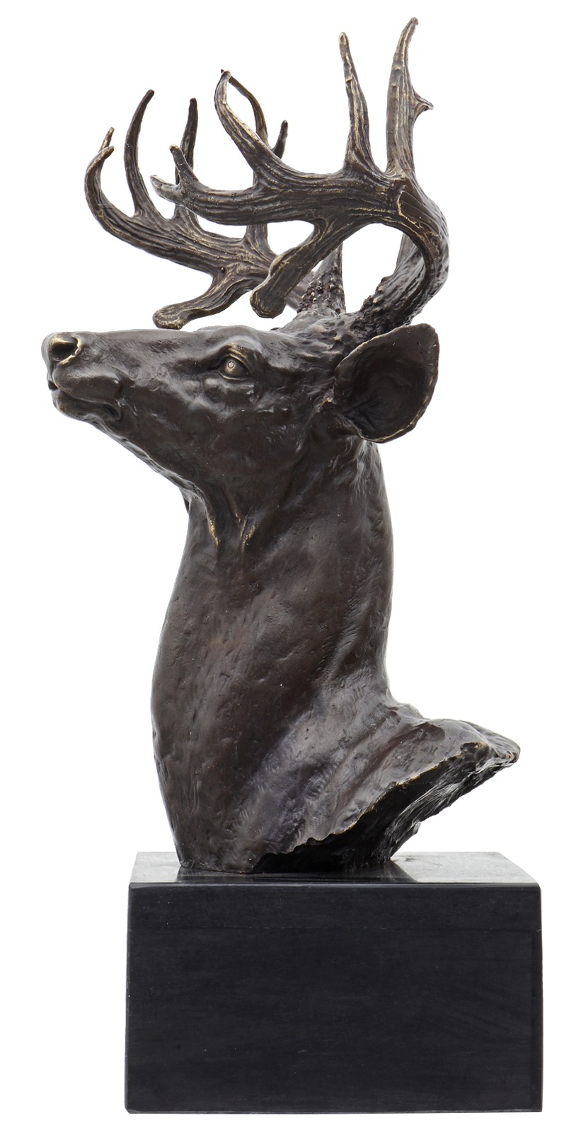 YY-4_4 Bronzeskulptur Hirsch Kopf im Antik-Stil Bronze Figur Statue 50cm