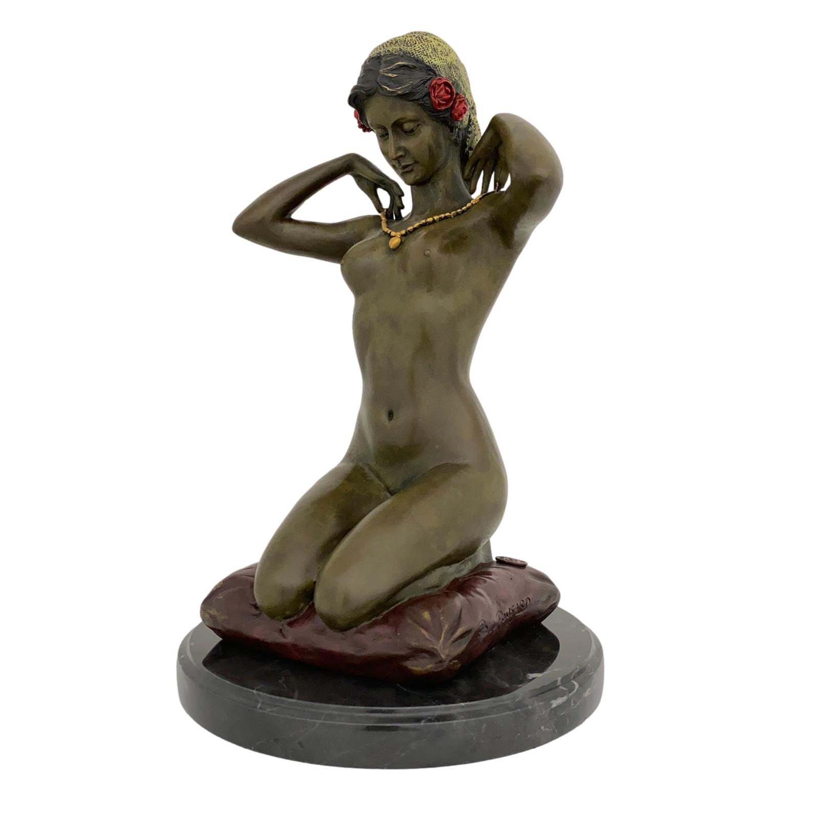 BG-22-1-freigestellt Bronzeskulptur Kunst Erotik nach Paul Ponsard Figur Antik-Stil 29cm Replik Kopie