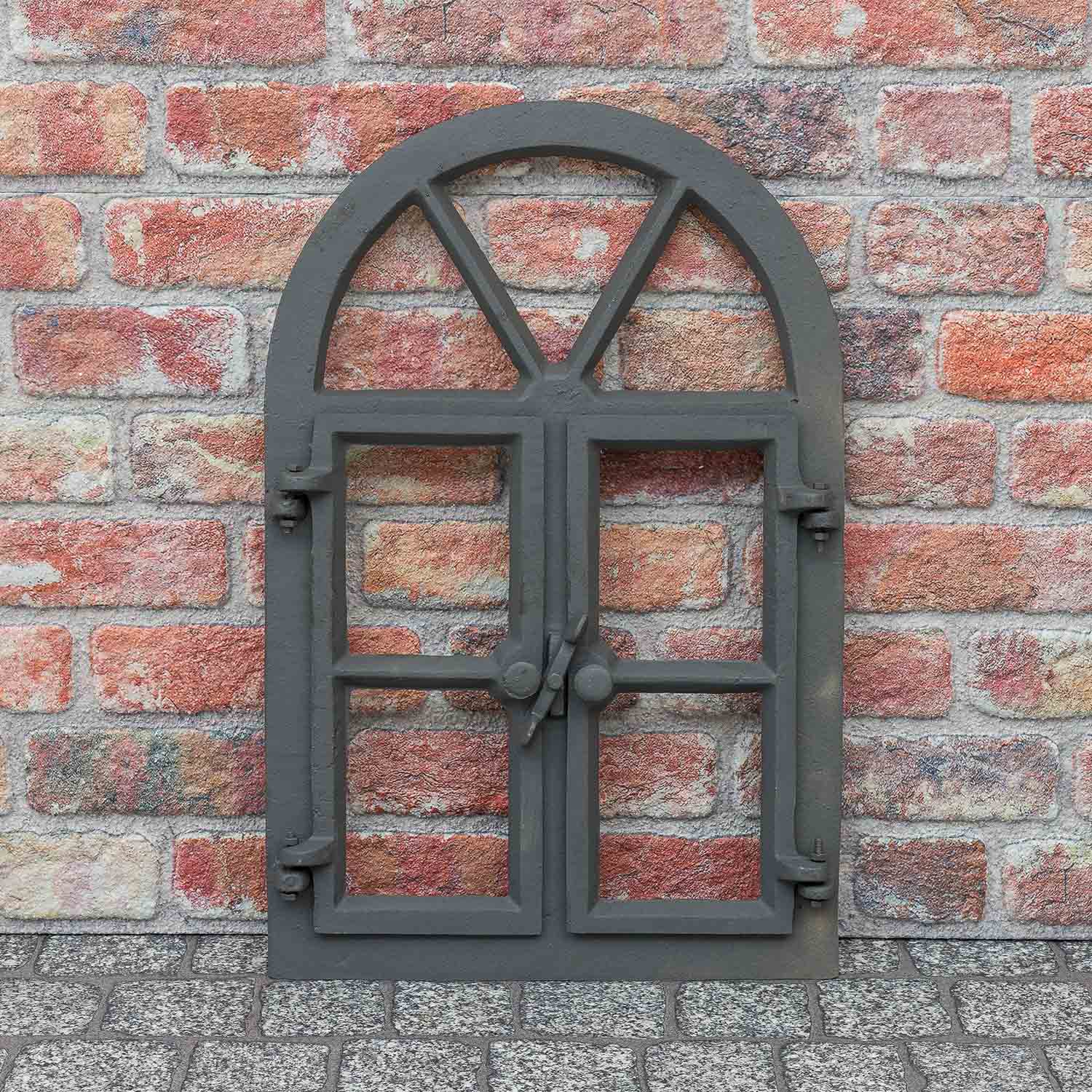 aubaho-F39B-G-6 Stallfenster grau Fenster Öffnen Scheunenfenster Eisen Eisenfenster Antik-Stil