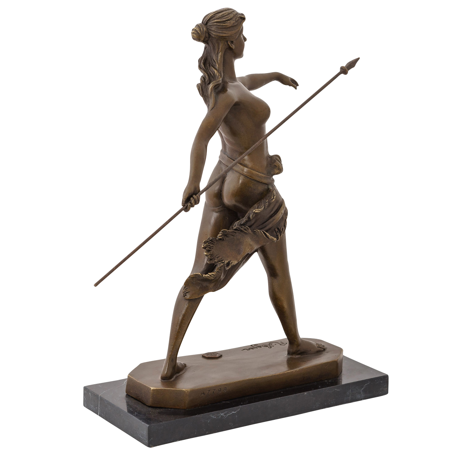 BE-66-6 Bronzeskulptur Skulptur Amazone Kriegerin Bronze Figur Statue Antik-Stil 30cm