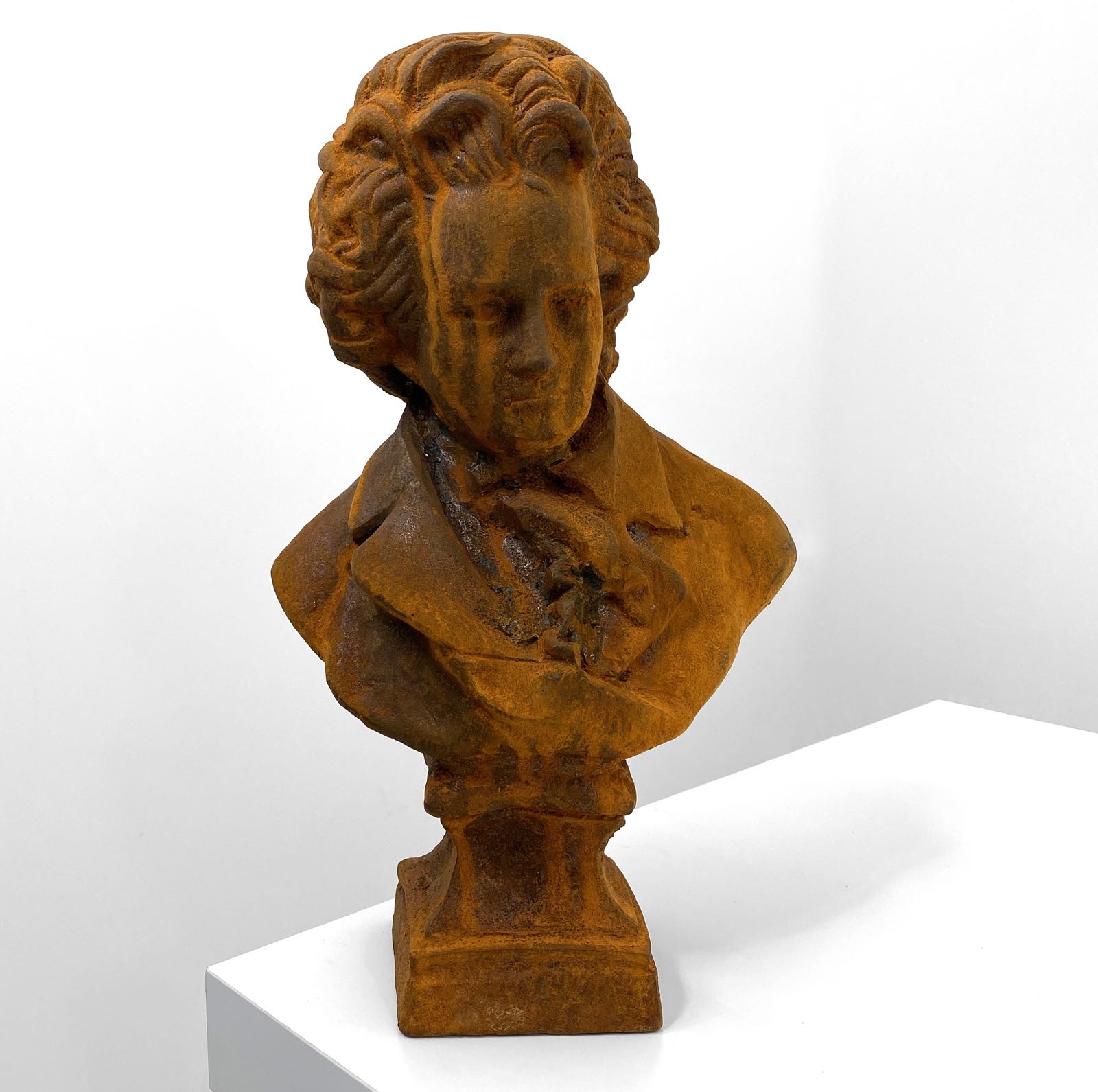 aubaho-IZ-653B-1 Skulptur Beethoven Gartenfigur Eisen Figur Statue Rost Antik-Stil