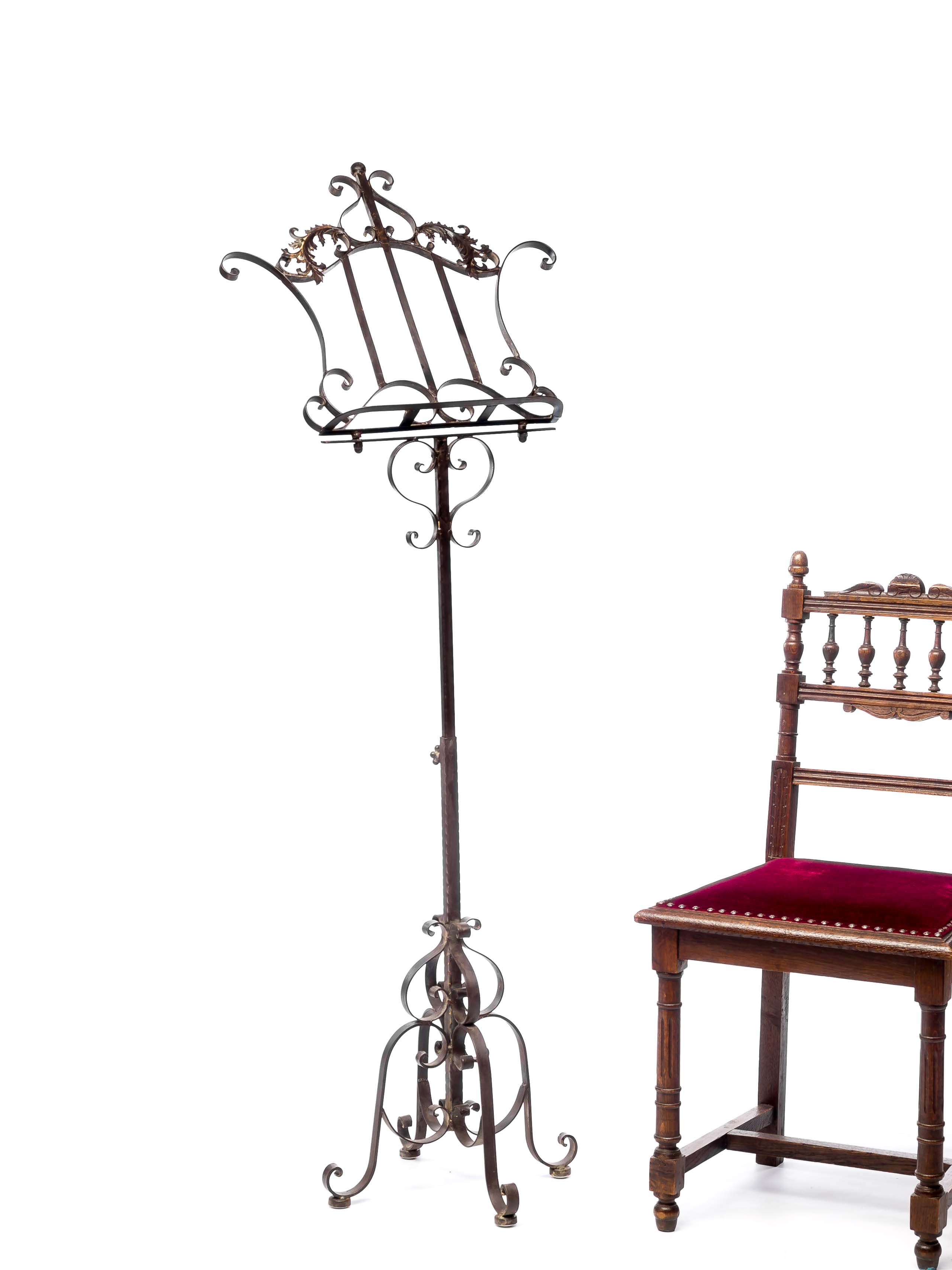 RZ-53-6 Notenständer Eisen Aufsteller Notenpult Barockstil bis 170cm Menükartenhalter