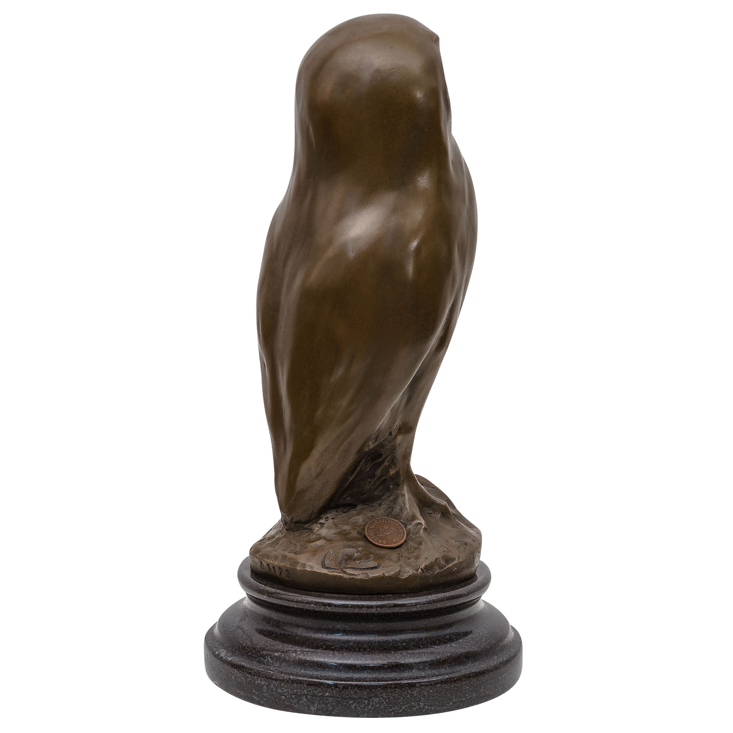 VG-76-5 Bronzeskulptur Eule Uhu Vogel Bronze Bronzefigur Figur Skulptur 27cm