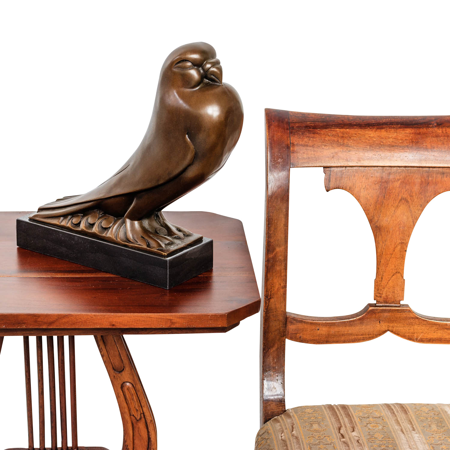JK-53-7 Bronzeskulptur Taube Vogel Antik-Stil Bronze Figur Skulptur Statue 33cm