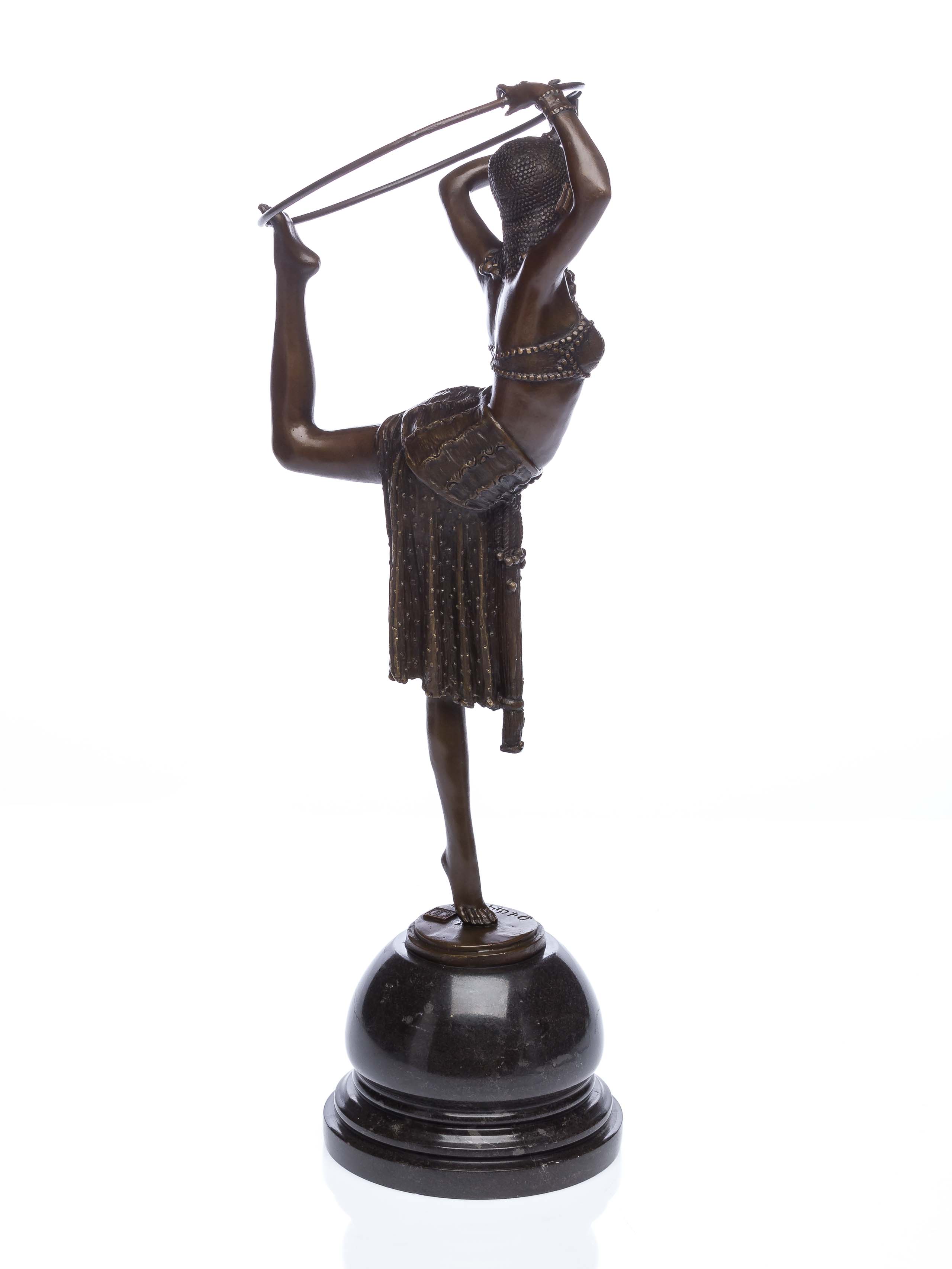 BT165-355ef0d7d2d450 Bronzeskulptur Tänzerin mit Ring Artdeco Bronze Figur Skulptur 54cm sculpture