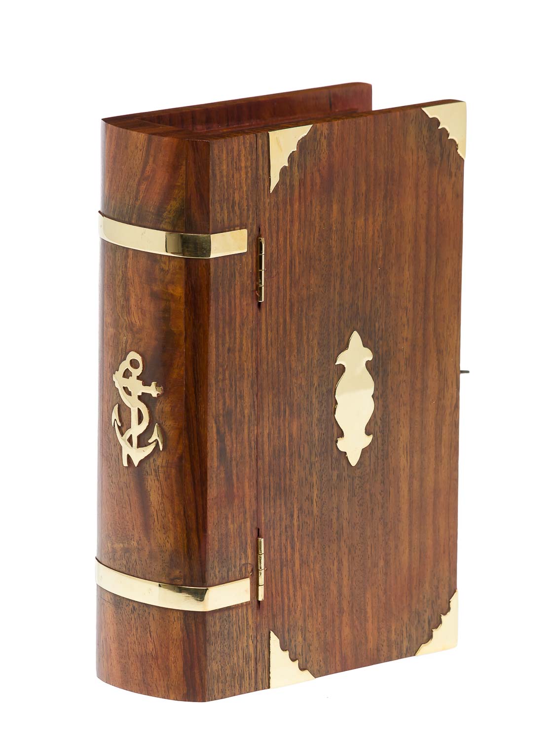 2016-02-012_Auktionshaus_019 Buchattrappe abschließbar Holz Box Schmuckschatulle Anker antik Stil book box