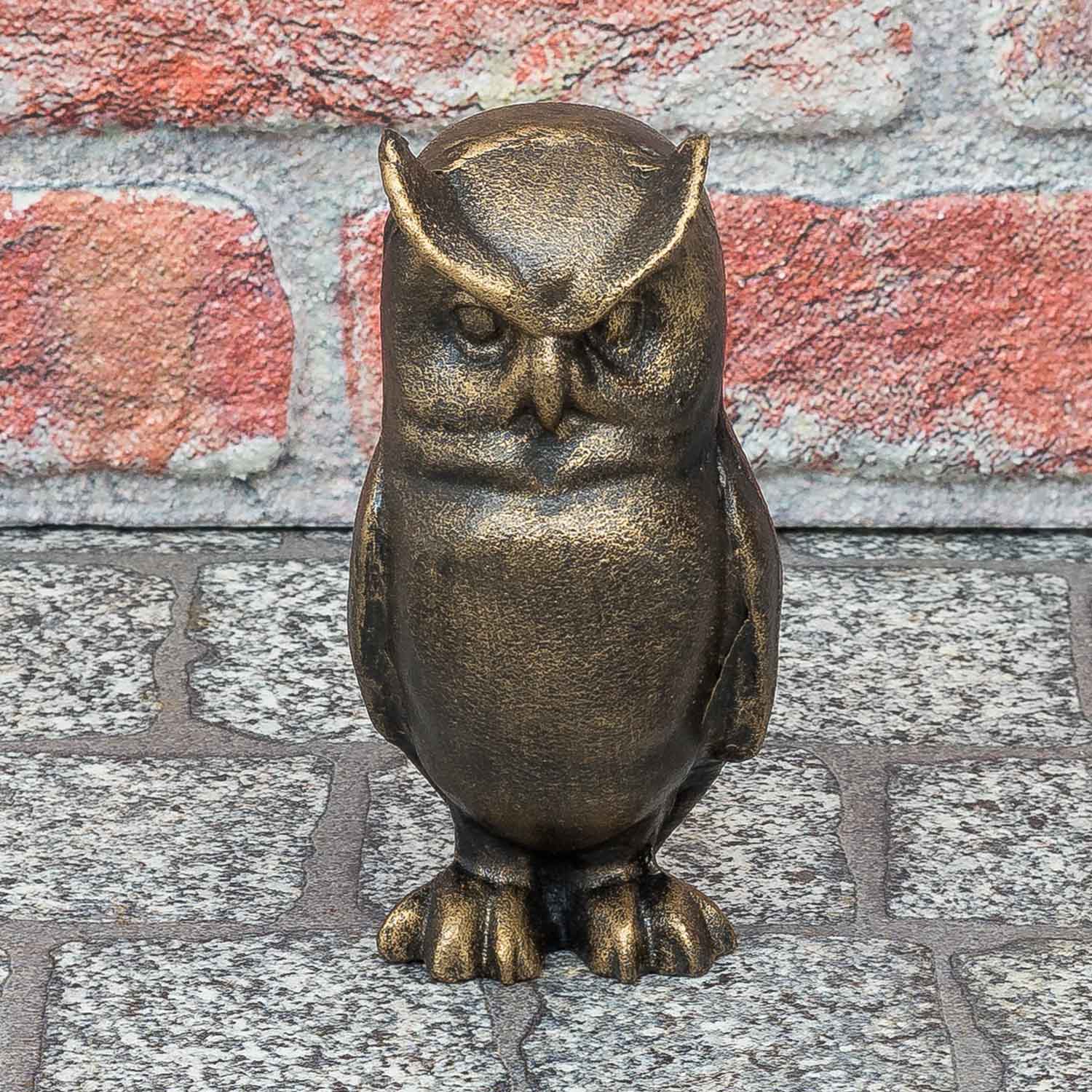 TX-261-2 Figur Eule Kauz Uhu Vogel Skulptur Eisen Dekoration Antik-Stil 16cm