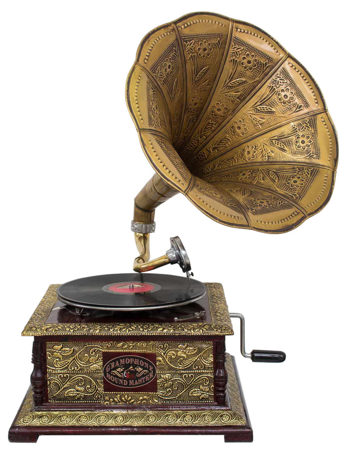 244-356-1 Nostalgie Grammophon Dekoration mit Trichter Grammofon Antik-Stil (l2)