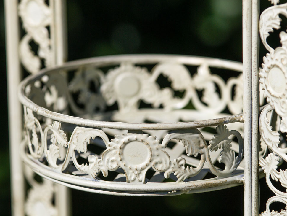 PARAVENT PERGOLA RANKHILFE BLUMENAMPEL BLUMENTOPF 16KG EISEN ANTIK STIL WEISS