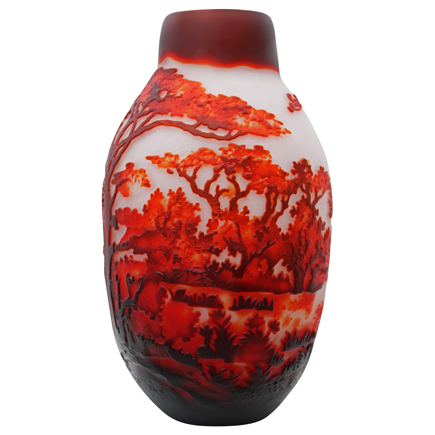 GV-59_2 Vase Replika nach Galle Gallé Glasvase Glas Antik-Jugendstil-Stil Kopie c10