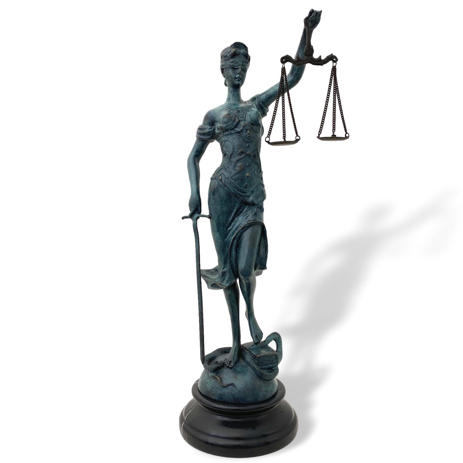 Bronze sculpture Justitia with scales bronze figure statue antique style 40cm