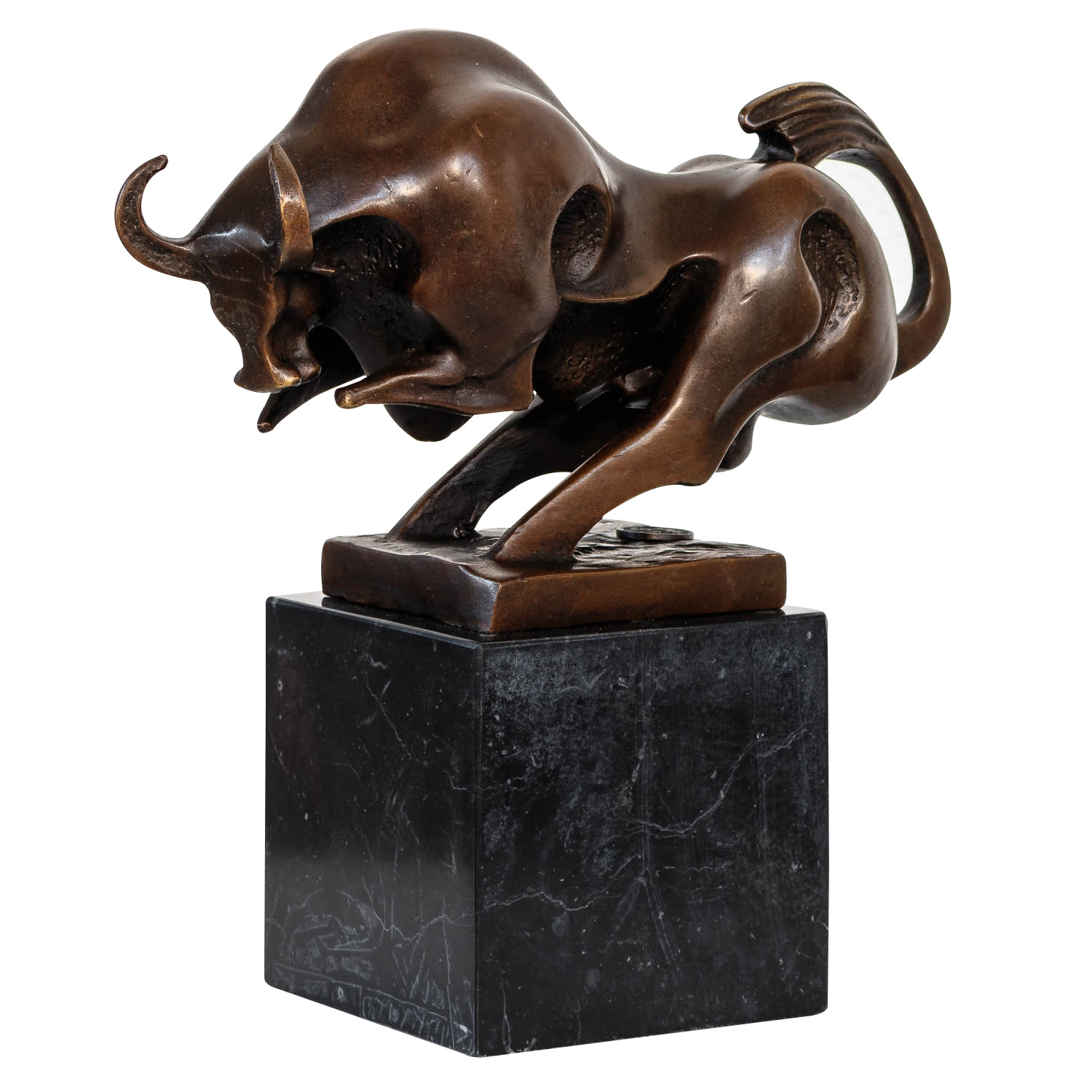 UP-85-4 Bronzeskulptur Bulle Ochse Kuh Stier im Antik-Stil Bronze Figur Statue 20cm
