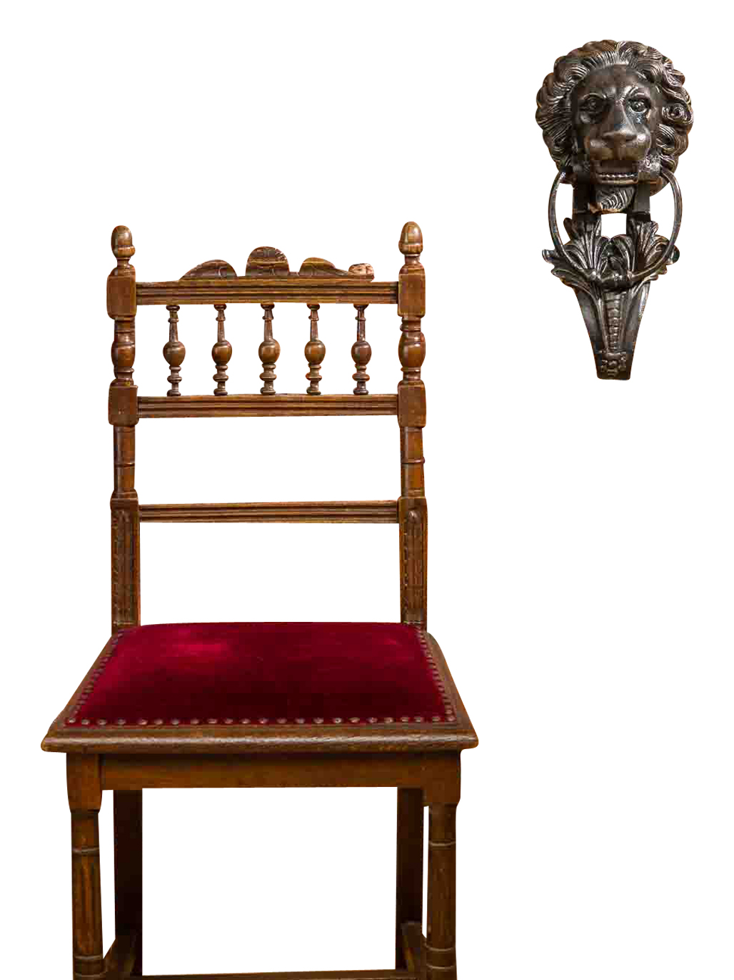 im-tuer1a HISTORISCHER TÜRKLOPFER XXL 40CM 5KG EISEN LÖWE ANTIK STIL TÜRBESCHLAG TÜR