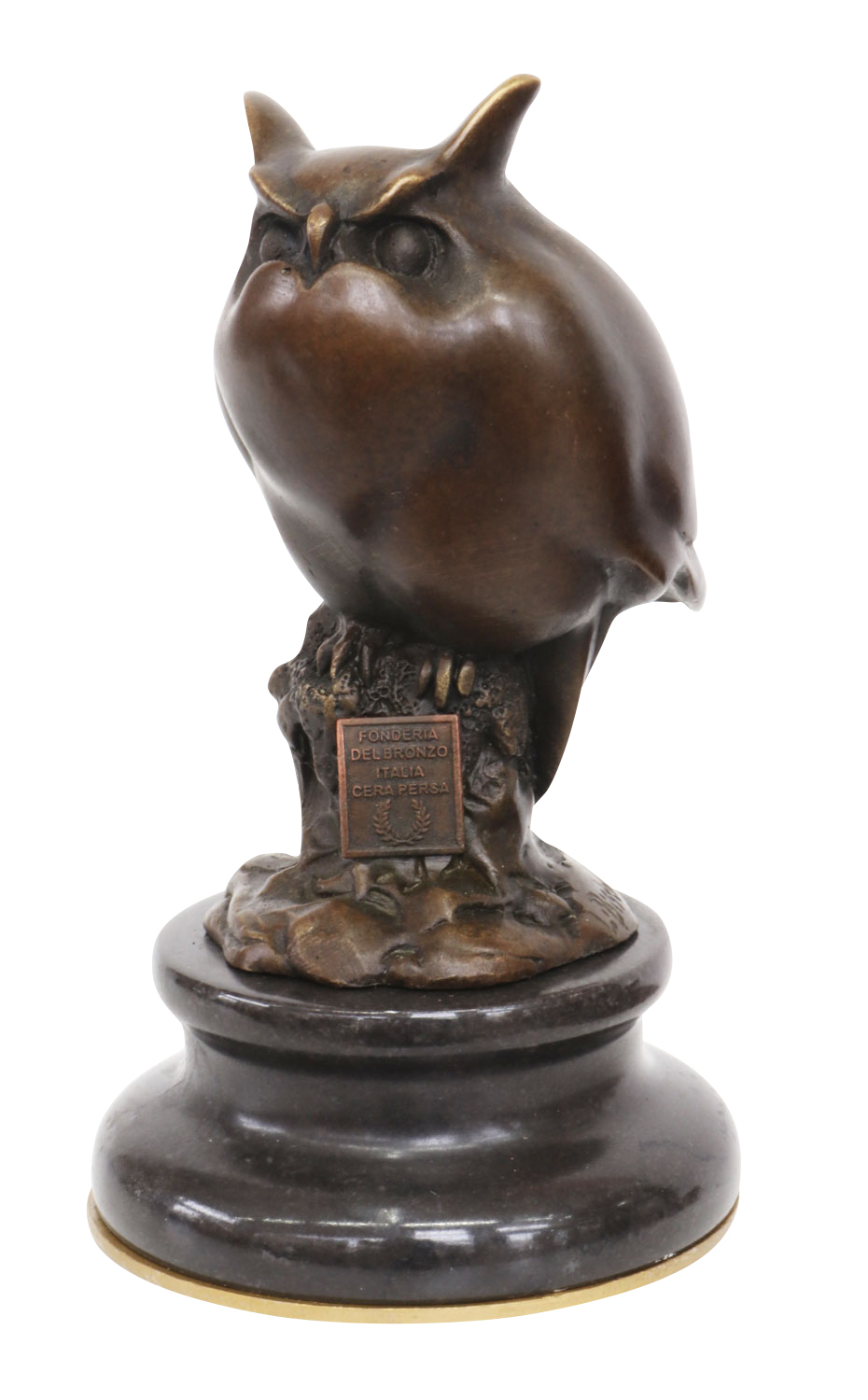 Bronzeskulptur Eule 13cm Bronze Figur Statue Bronzefigur im Antik-Stil