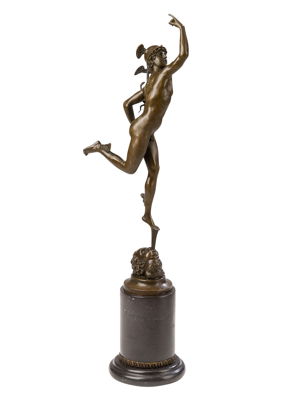 im-bronze129c Bronzeskulptur Skulptur Hermes Merkur nach Giambologna Figur Antik-Stil Replik