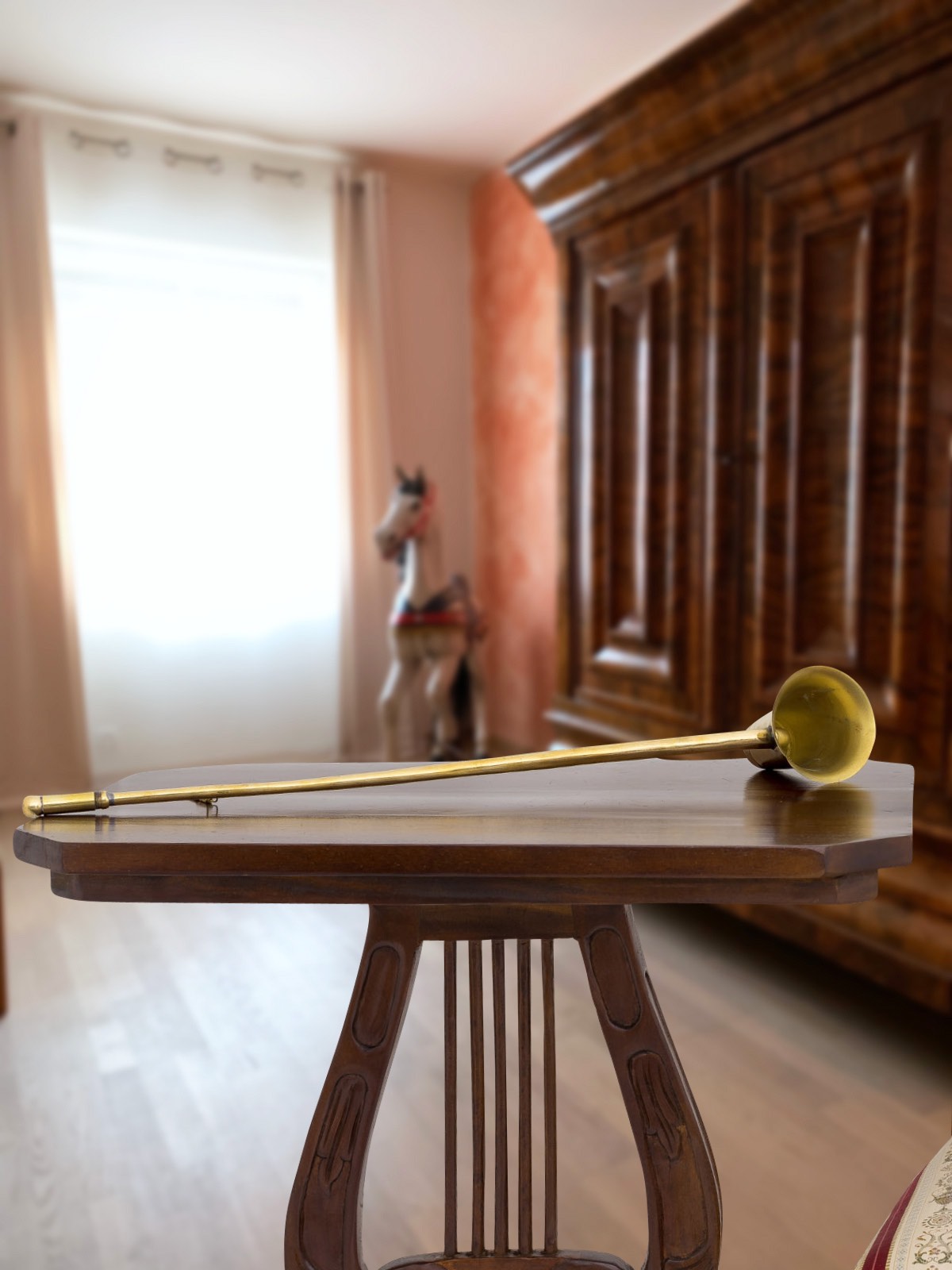 Aubaho-21661-8 Hörrohr Hörmaschine Hörgerät Tröte Kopie nach Nepomuk Mälzel Beethoven 56cm