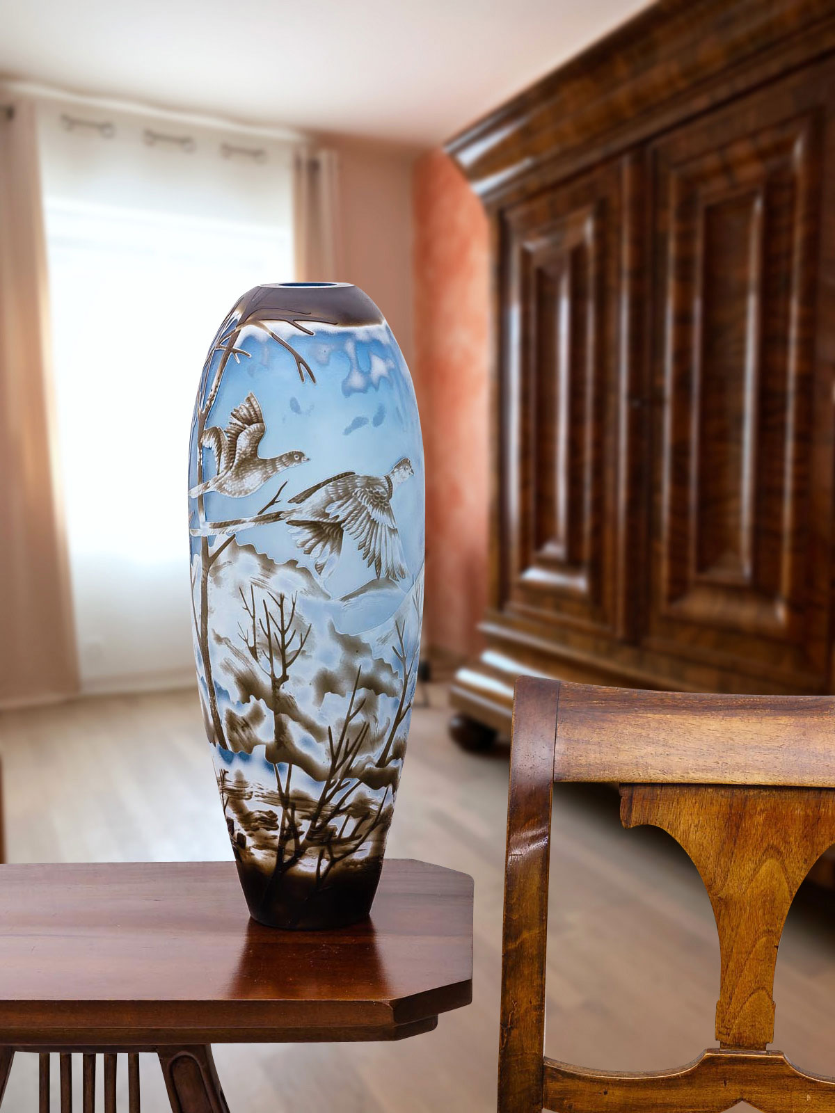 GV-50-7 Vase Replika nach Galle Gallé Glasvase Glas Antik-Jugendstil-Stil Kopie c1