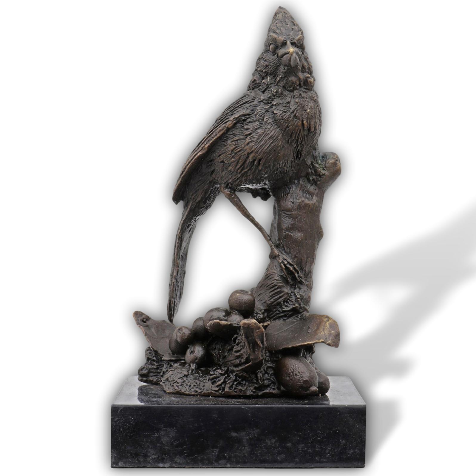 Bronze sculpture bird figure antique style copy replica after Franz Bergmann