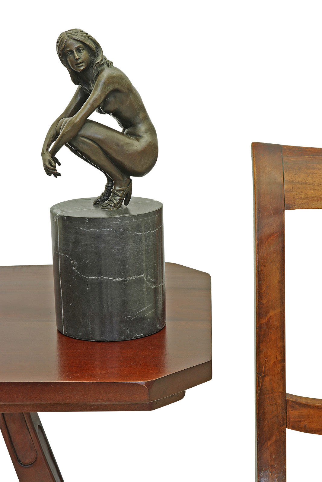 KF-45_Tisch Bronzeskulptur Erotik erotische Kunst Frau Antik-Stil Bronze Figur Statue 27cm