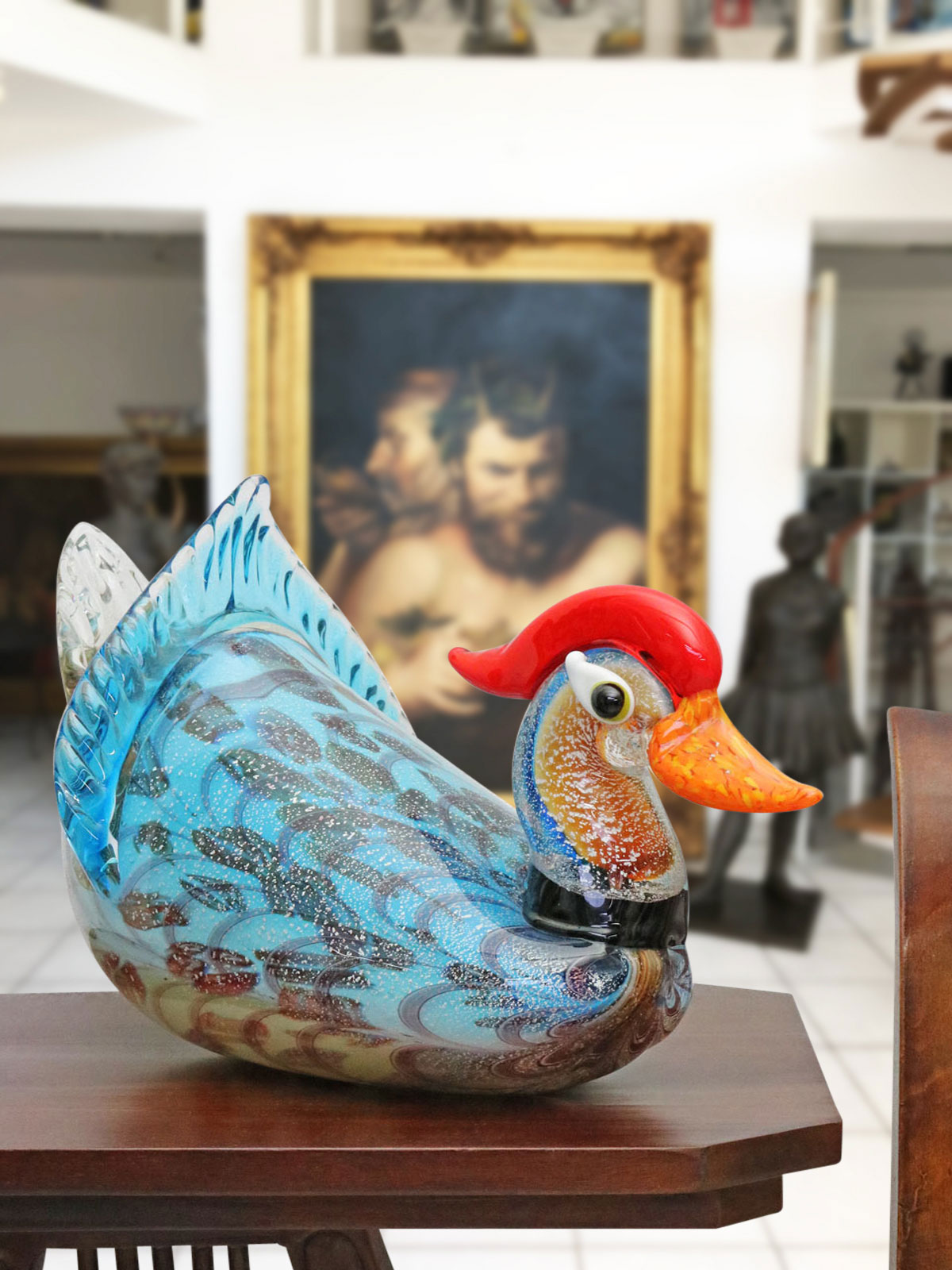 gl322-b Glasfigur Figur Glas Ente Vogel im Murano Antik Stil 41
