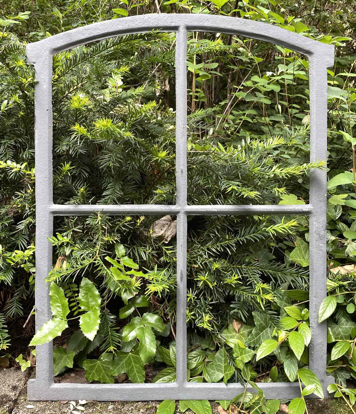 aubaho-F02B-G-1V667ps8DslZ3T Fenster grau Stallfenster Eisenfenster Scheunenfenster Eisen 64cm Antik-Stil (h)