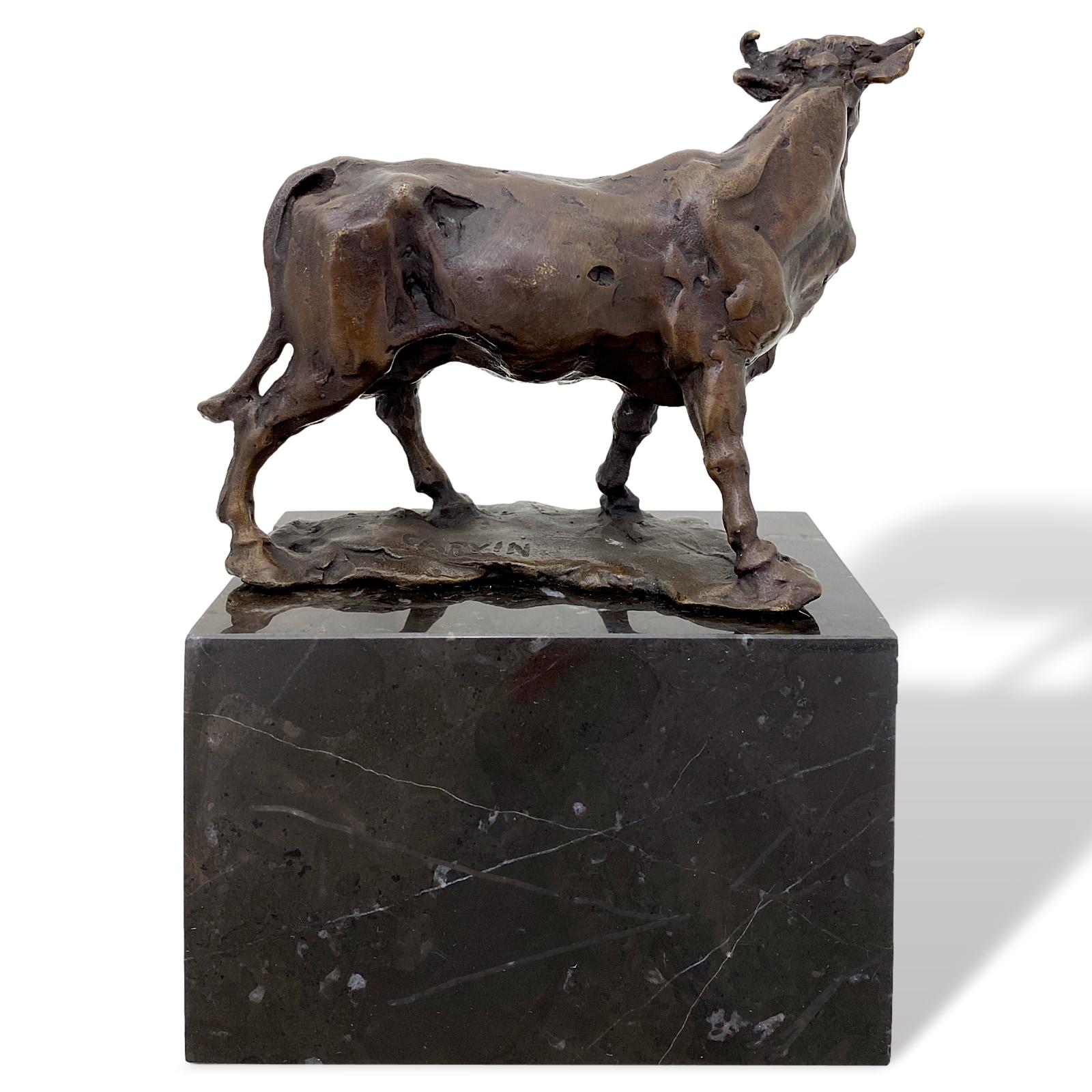YY-61-5 Skulptur Stier Antik-Stil Bronzeskulptur Bronze Figur nach Carvin Replik Kopie