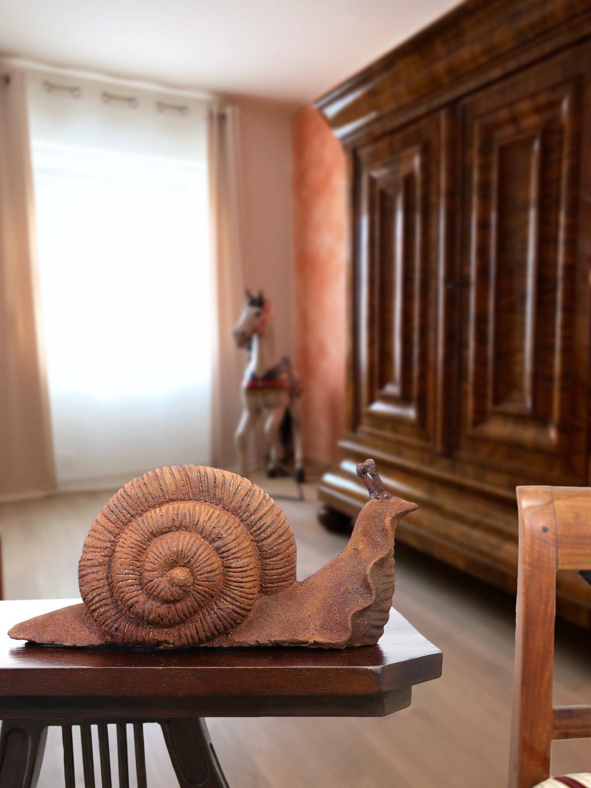 aubaho-schnecke-1-5 Gartenskulptur Schnecke Figur Eisen Garten Rost Eisenfigur Skulptur Gartenfigur