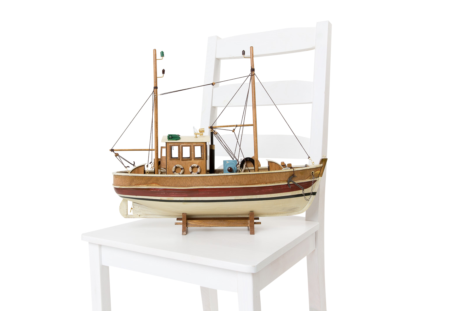 aubaho-150205-s4-0557c6a0a690767 Kutter Fischerboot Fischkutter Holzschiff Schiff Boot Schiffsmodell 45cm Modell