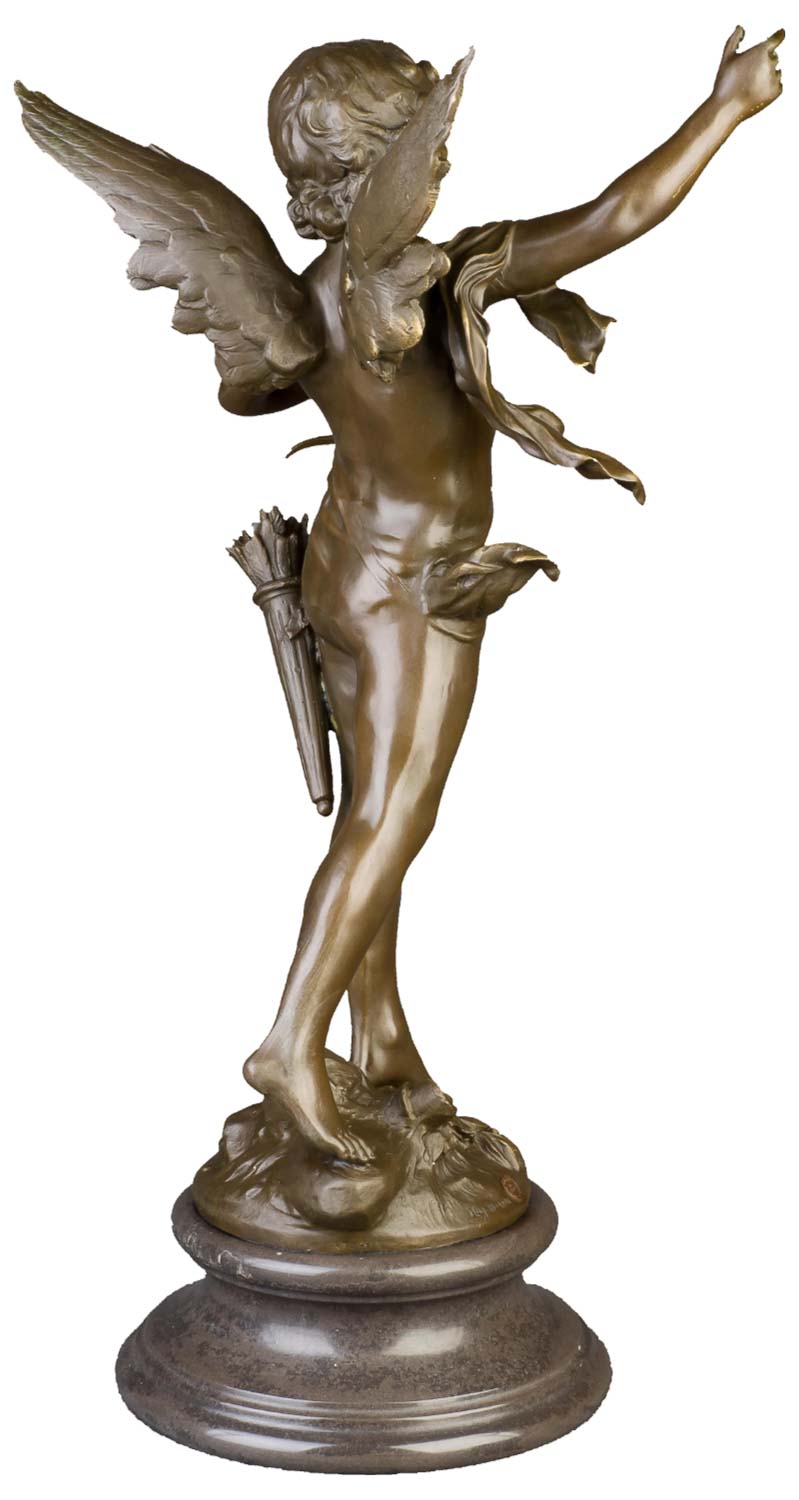 Bronzeskulptur Engel Amor im Antik-Stil Bronze Figur Statue 71cm
