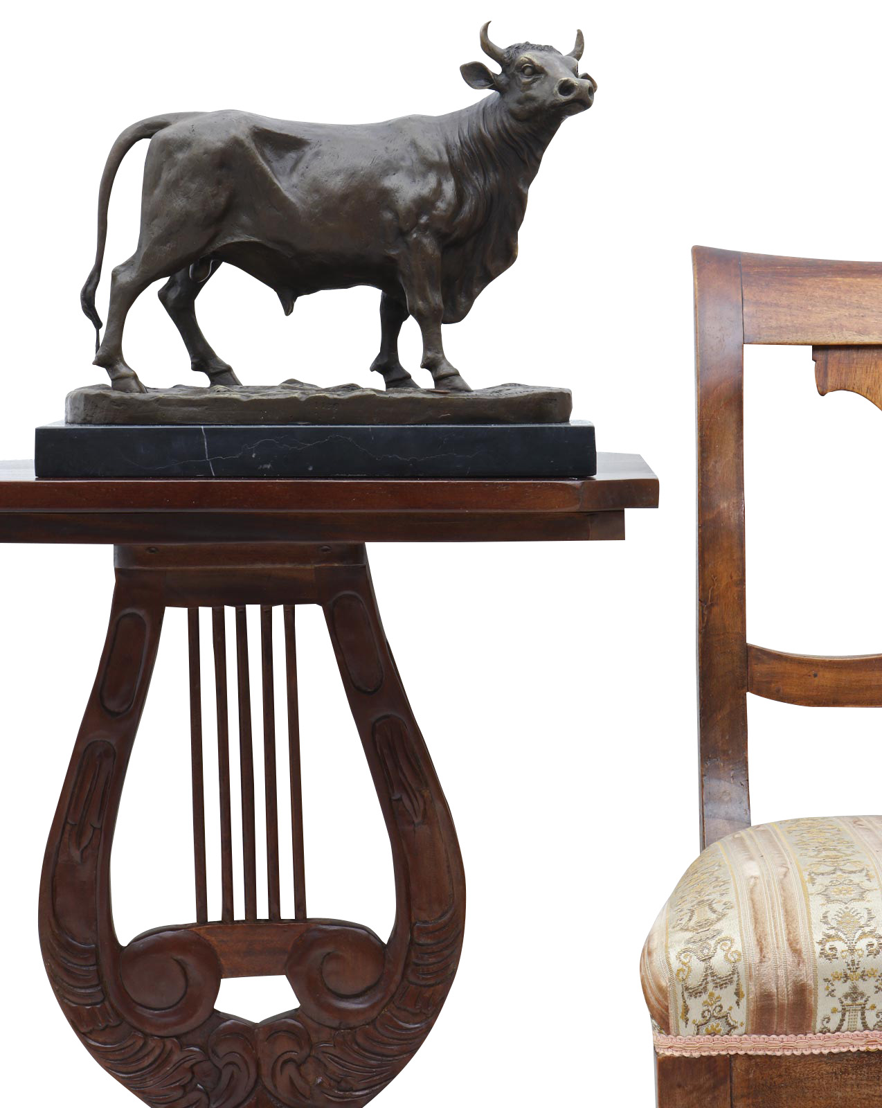 Bronzeskulptur Bulle Ochse Kuh Stier Antik-Stil Bronze Figur Statue 35cm