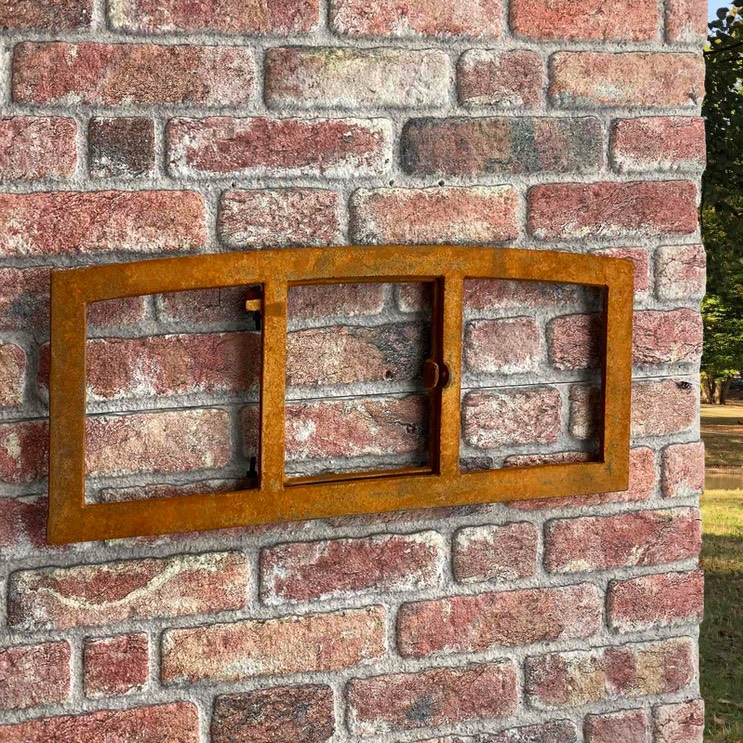 aubaho-F37-R-2a Stallfenster Fenster zum Öffnen Scheunenfenster Rost Eisen 63cm Antik-Stil