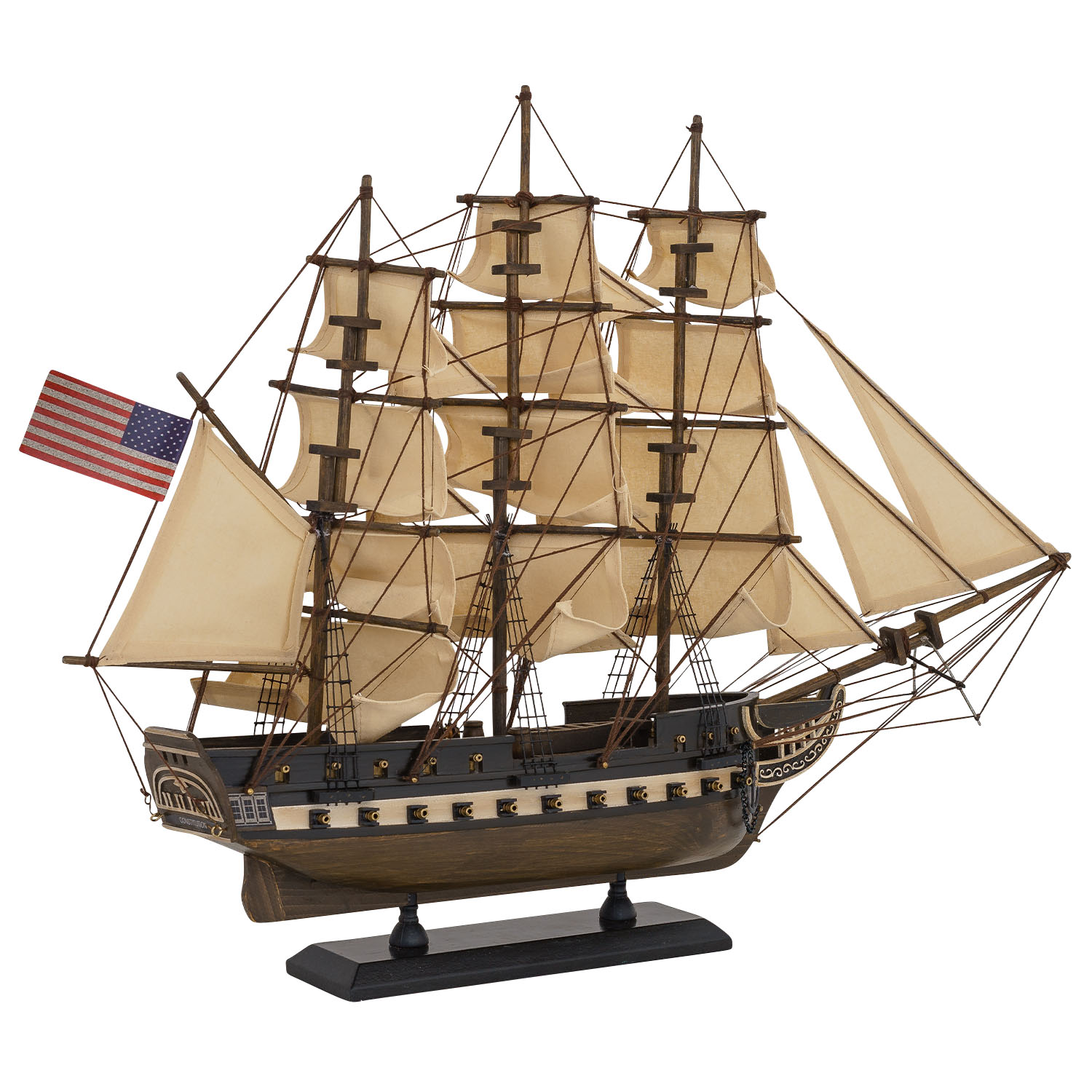 aubaho_SM02-3 Modellschiff USS Constitution Schiff Segelschiff Maritim Antik-Stil kein Bausatz