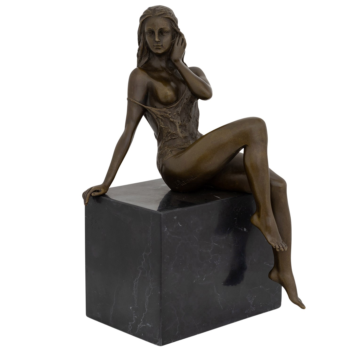 KF-53-3SFcmZnkBwphL5 Bronzeskulptur Frau Erotik erotische Kunst Antik-Stil Bronze Figur Statue 25cm